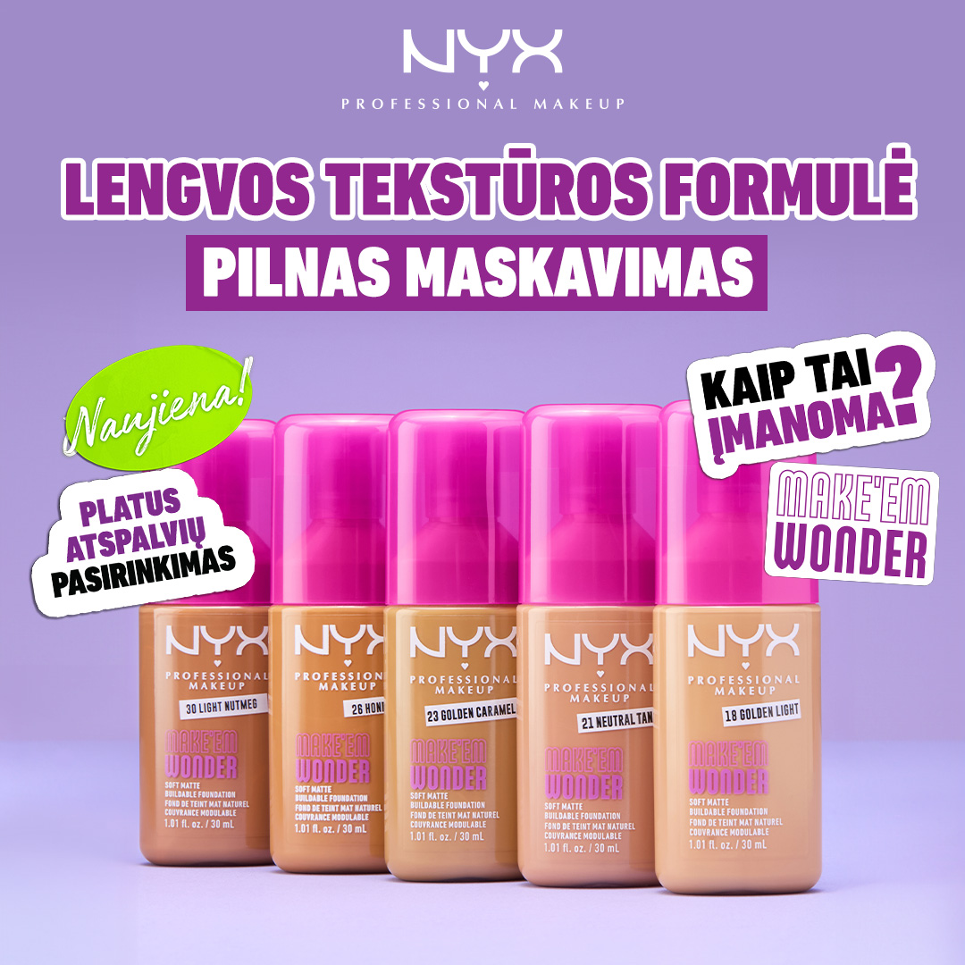 NYX Professional Makeup Lietuva Facebook ad: Makiažo pagrindas, kuris tobulai prisitaiko prie tavo odos…