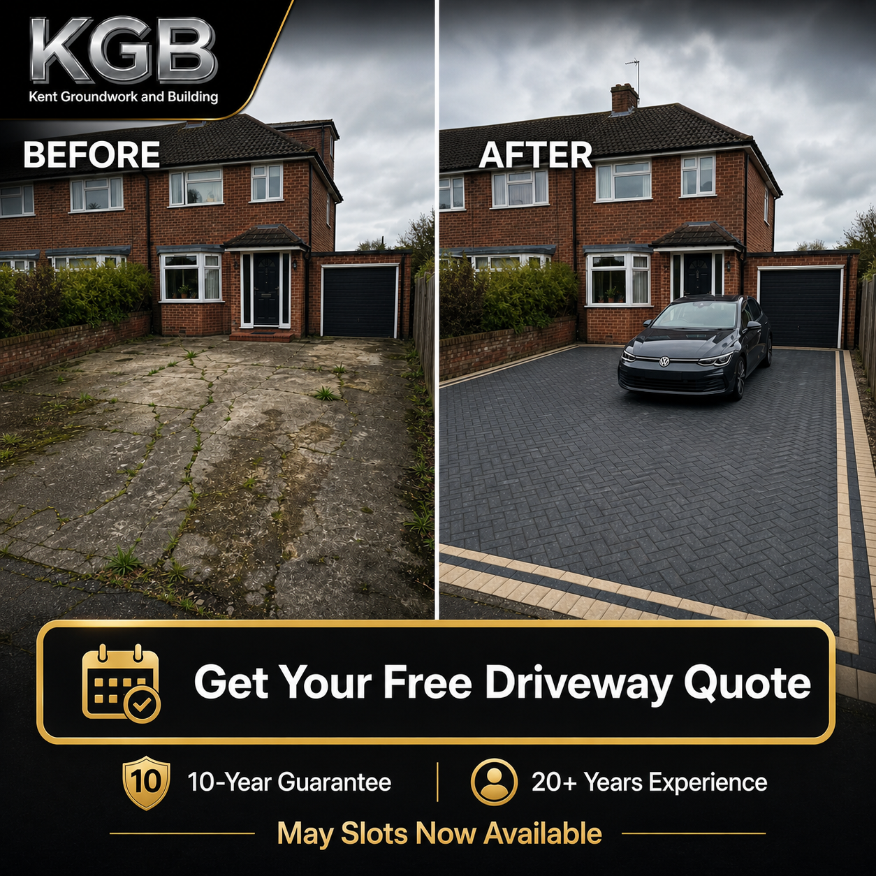 Kent Groundwork & Building Facebook ad: Is Your Driveway Letting Your Home Down?