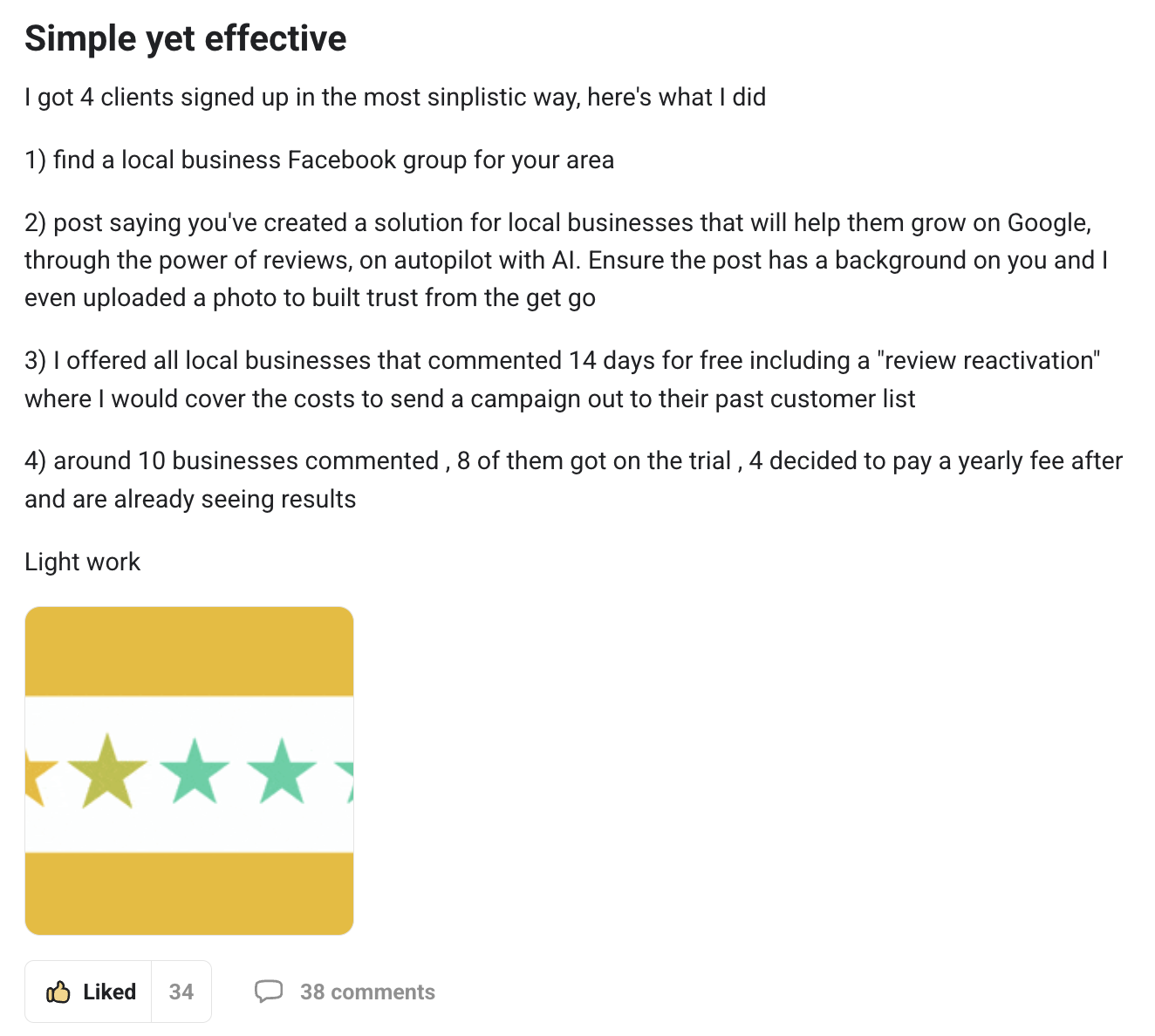 Climbo.com Facebook ad: A simple play that got 4 clients