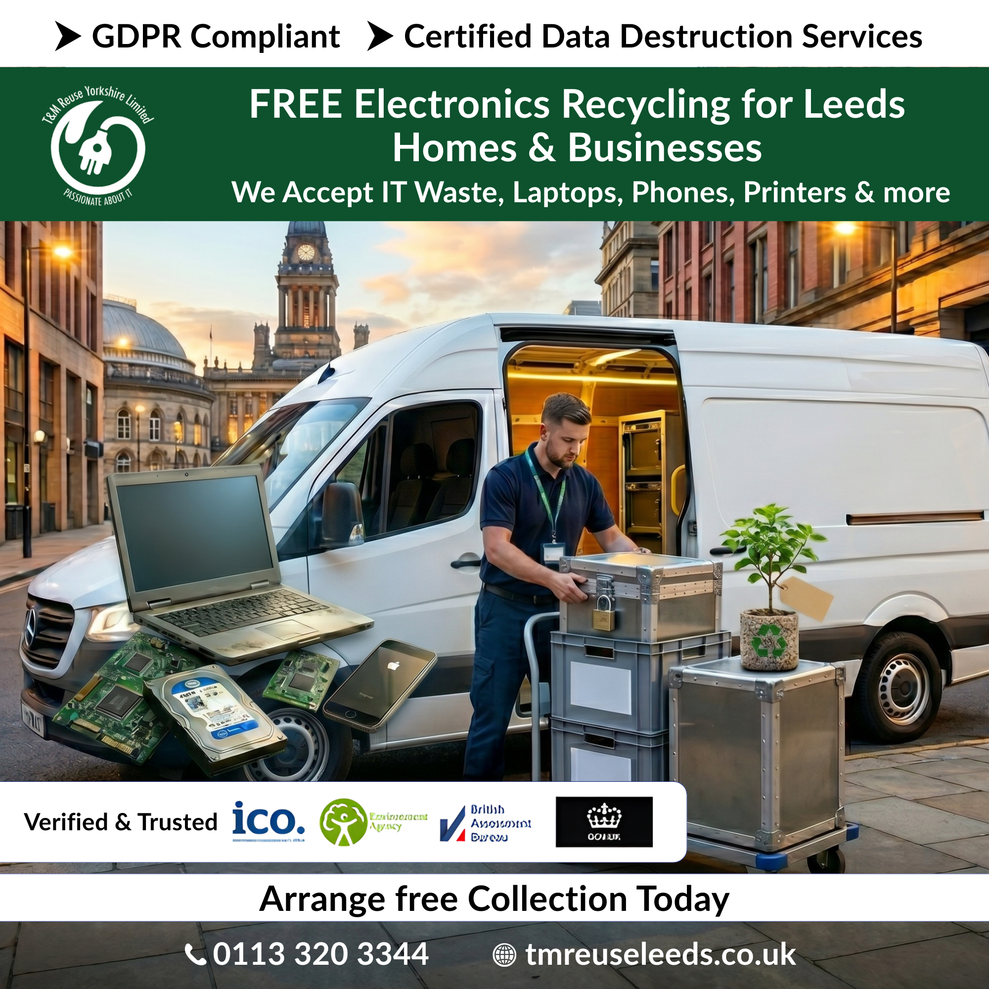 T&M Reuse Yorkshire Limited Facebook ad: Free E-Waste Pickup