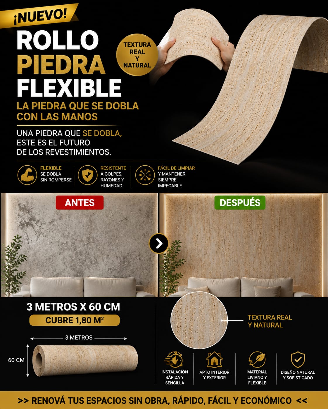 Vayzen Facebook ad: La Piedra que Decoró Roma, Ahora en tu Pared