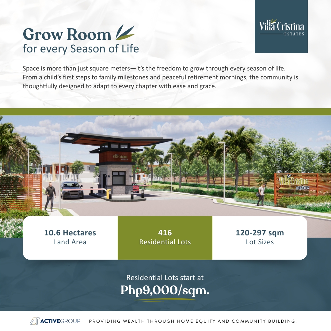 Villa Cristina Estates Facebook ad: From early mornings filled with energy to peaceful…
