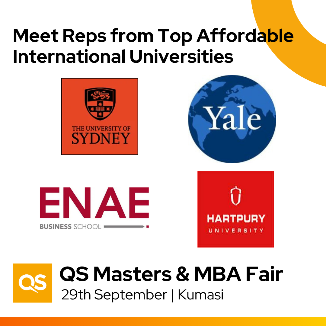 QS Top Universities Facebook ad: Free Study Abroad Fair Kumasi
