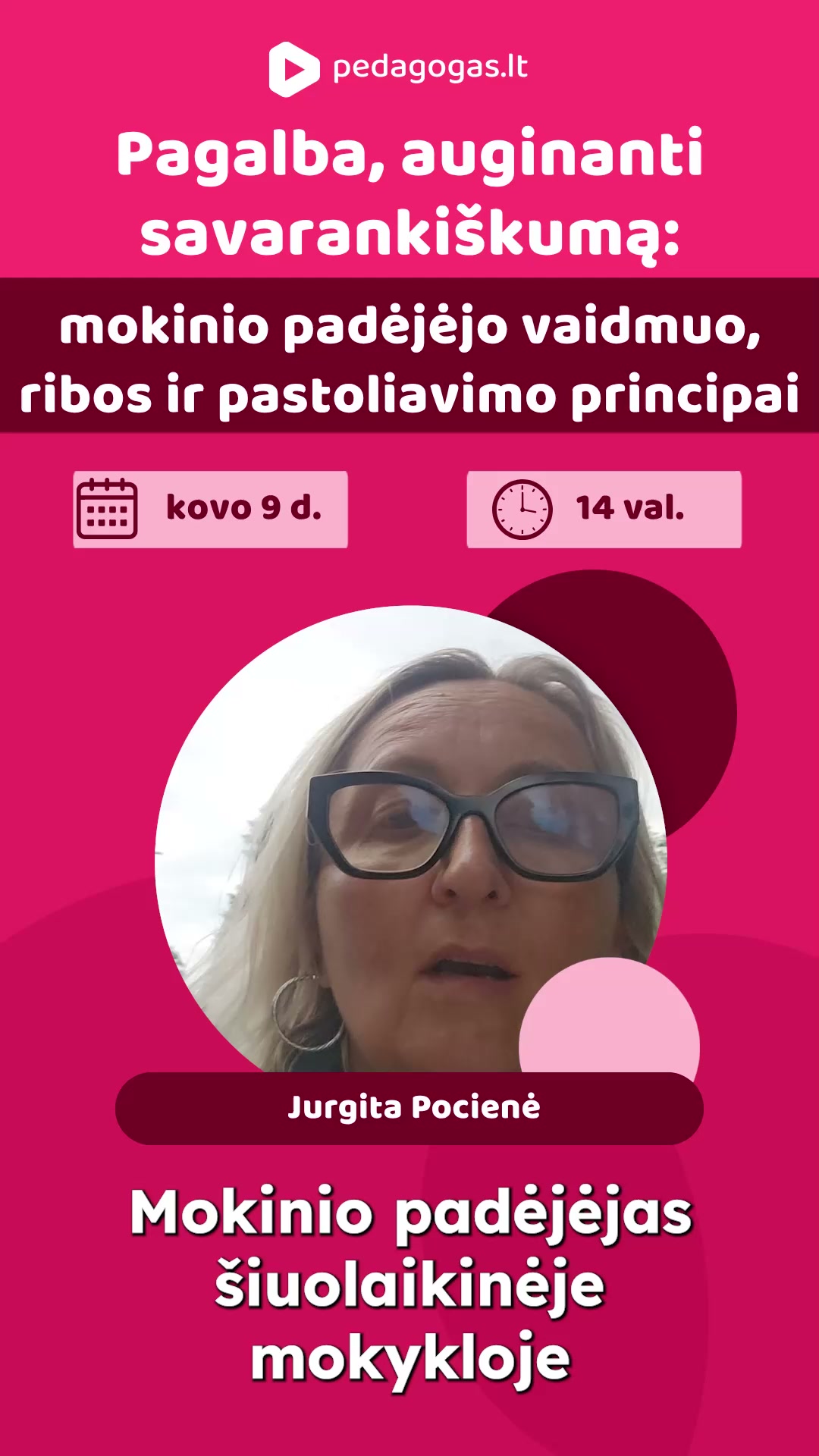 Pedagogas.lt Facebook ad: Mokinio padėjėjas iš visų pusių sulaukia begalės…
