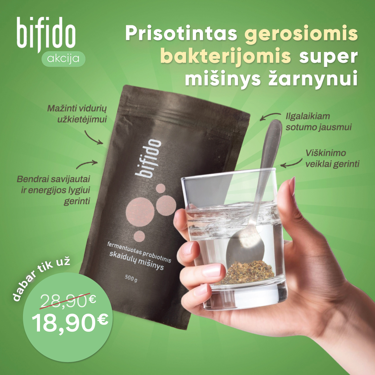 Bifido.lt Facebook ad: Spausk ir Gauk IKI 35% Nuolaidą