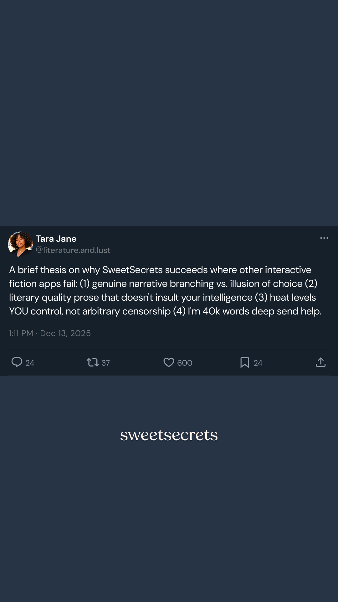 Sweetsecrets Facebook ad