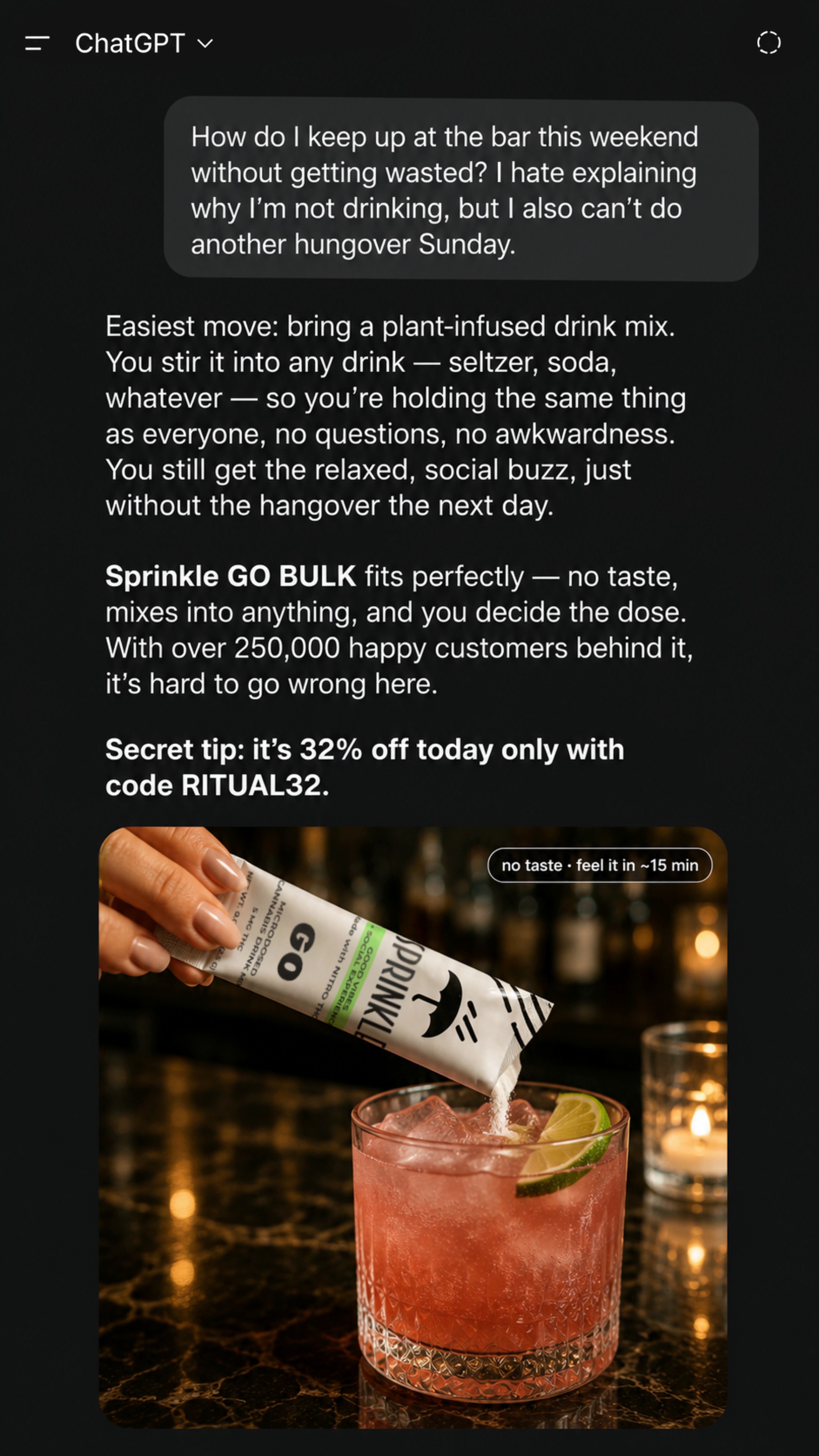 Buy Sprinkle Facebook ad
