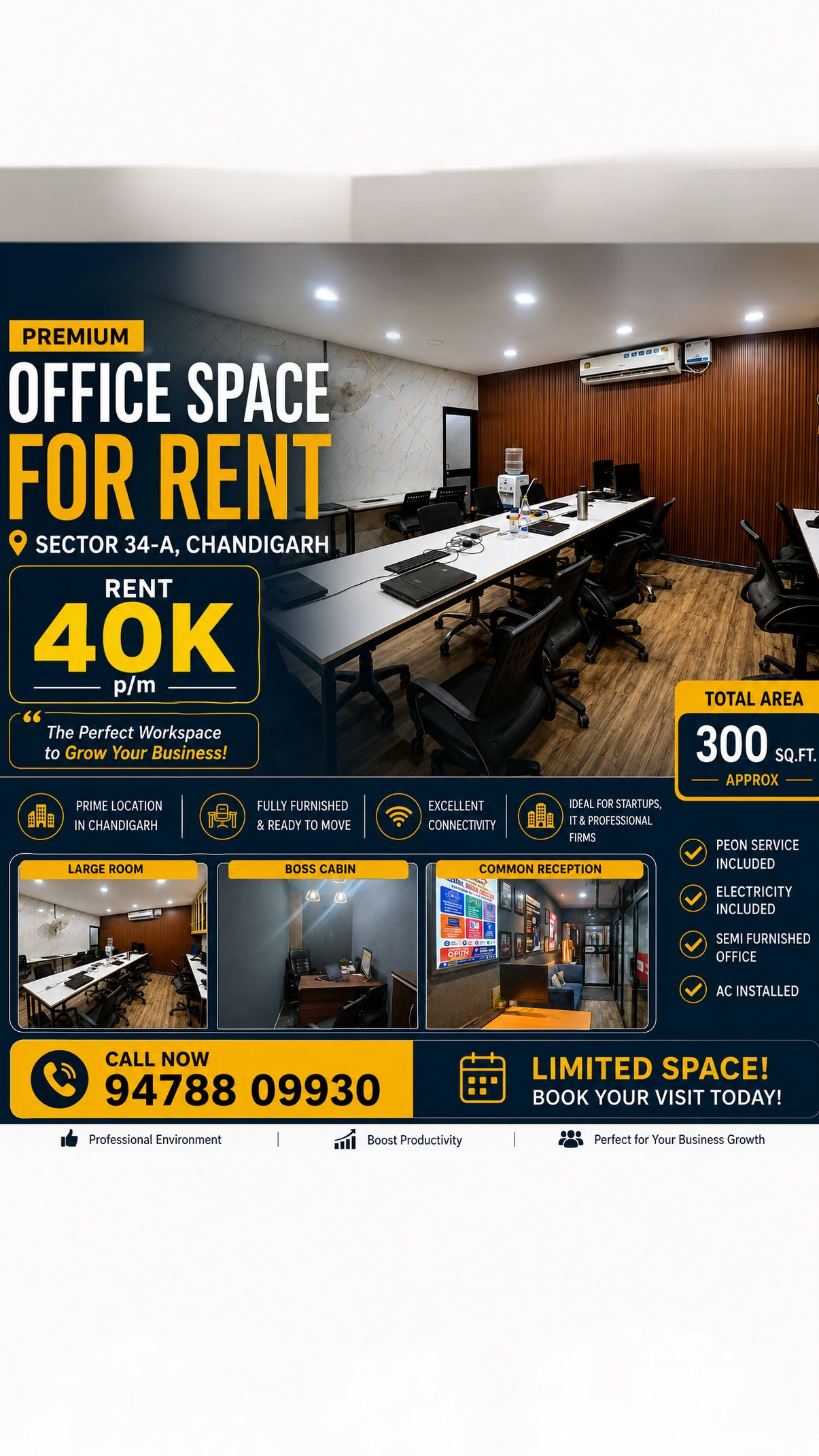 Makaan 4 Sale Facebook ad: Office Space on Rent | Sector 34 Chandigarh