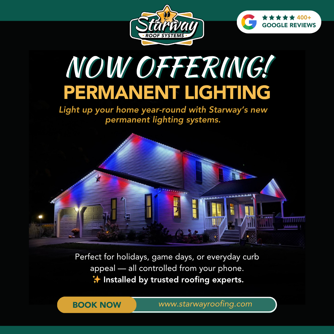 Starway Roof Systems Facebook ad: Ready to Be That House This Holiday Season?