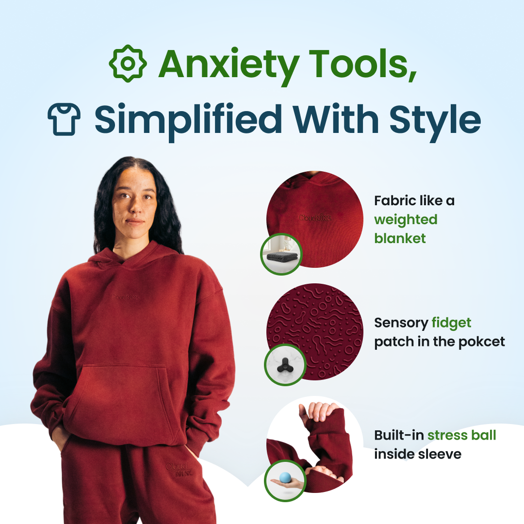 Cloud Nine Facebook ad: Squeeze & Fidget Away Anxiety