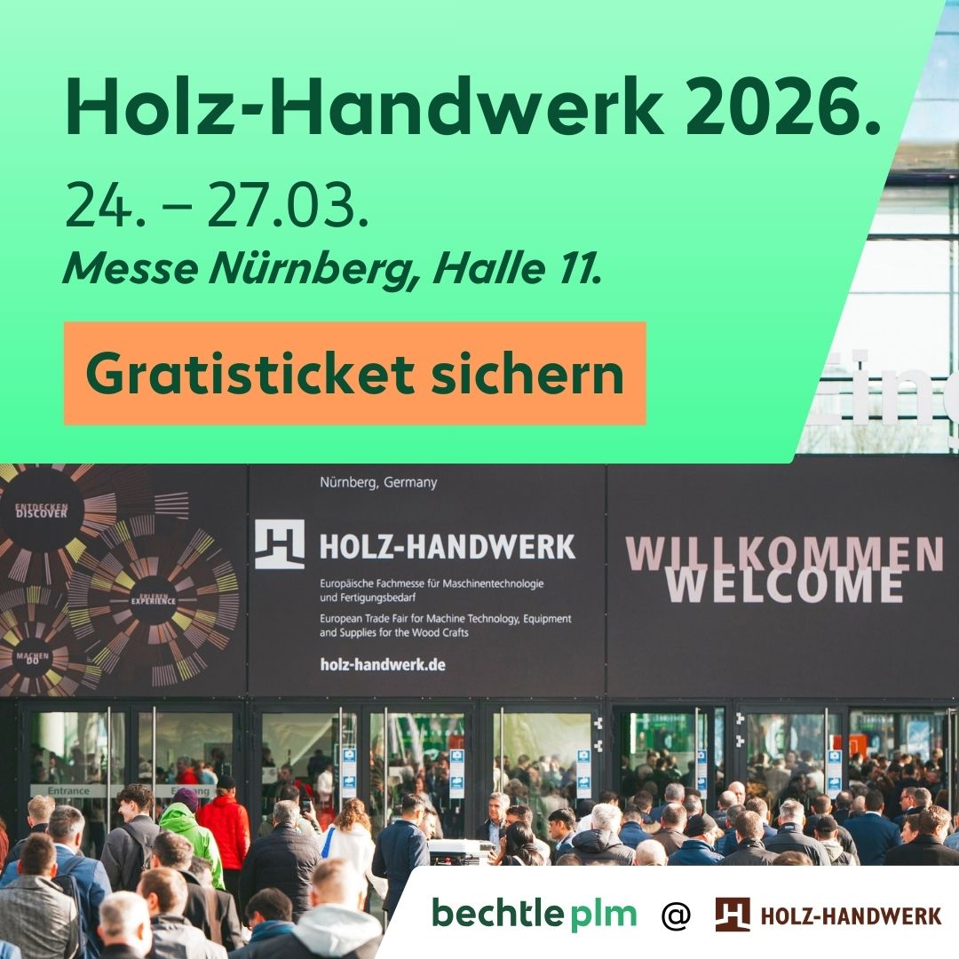 Bechtle PLM Deutschland Facebook ad: Die Holz-Handwerk 2026 in Nürnberg. Jetzt kostenfreies…