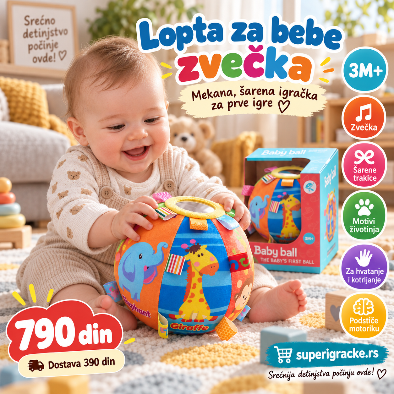 Super Igracke Facebook ad: Lopta za bebe zvečka