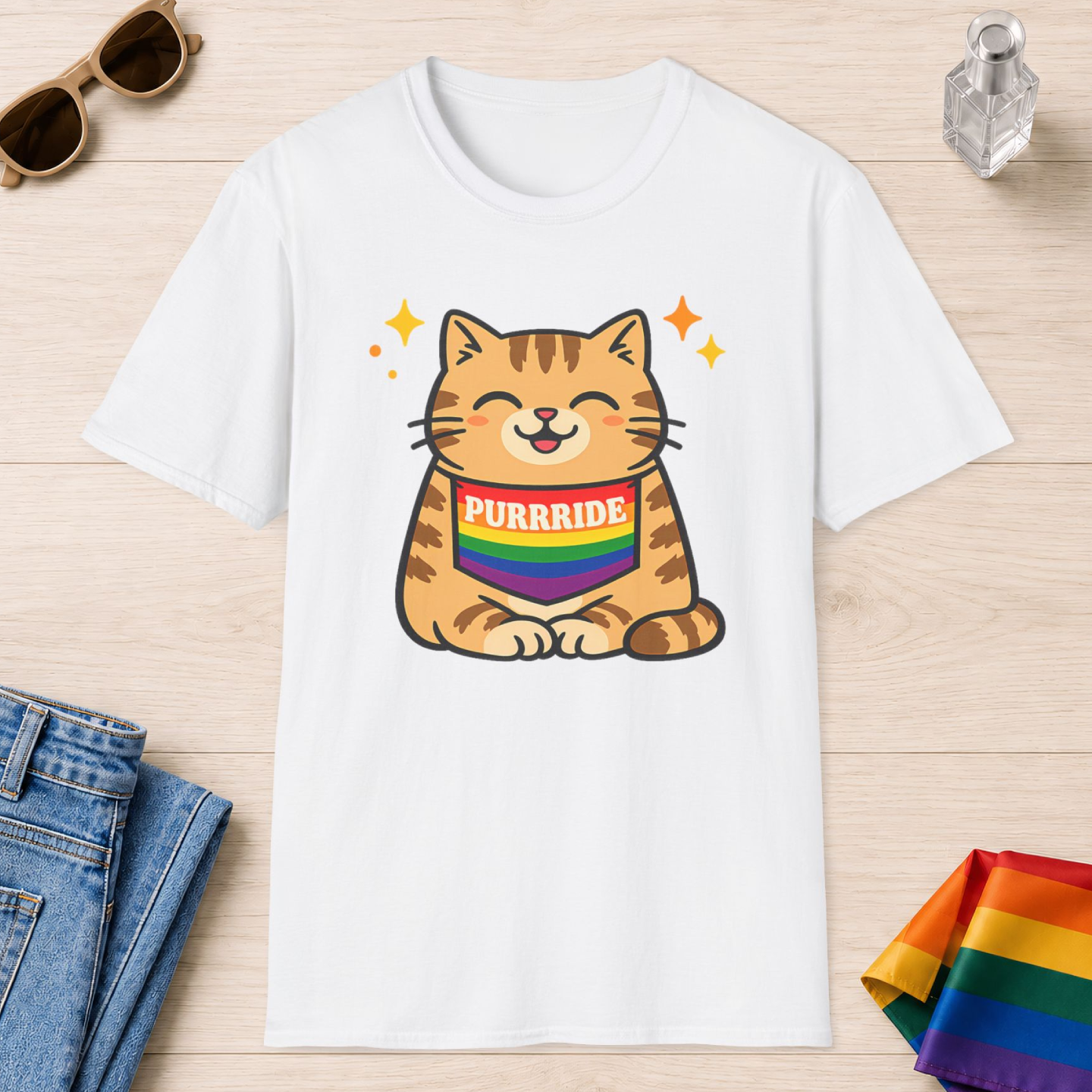 Queeries Facebook ad: Cat 'Purride' Pride T-Shirt