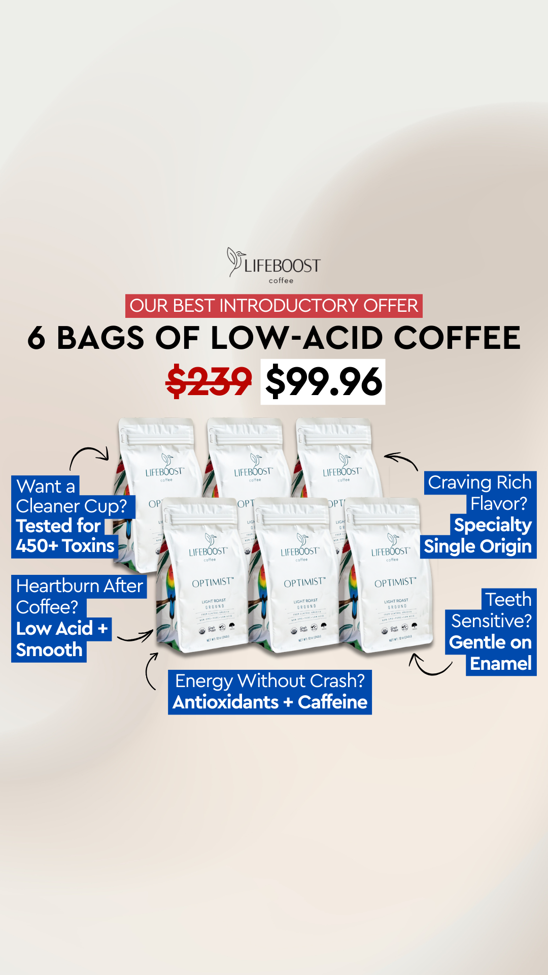 Lifeboost Coffee Facebook ad