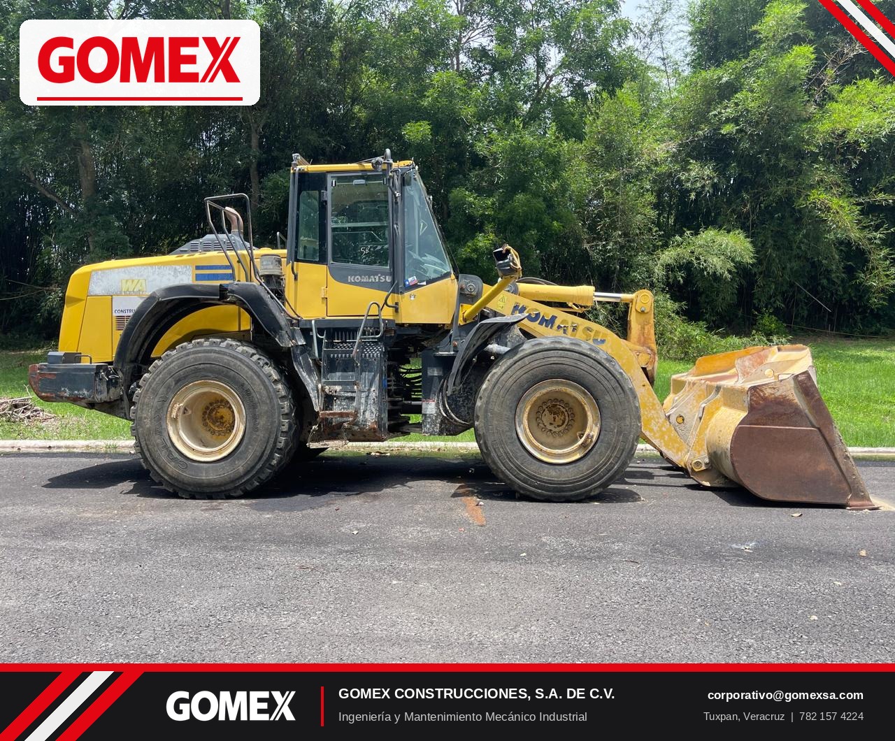 Gomex SA Facebook ad: ¡PAYLOADER KOMATSU WA380 EN VENTA!