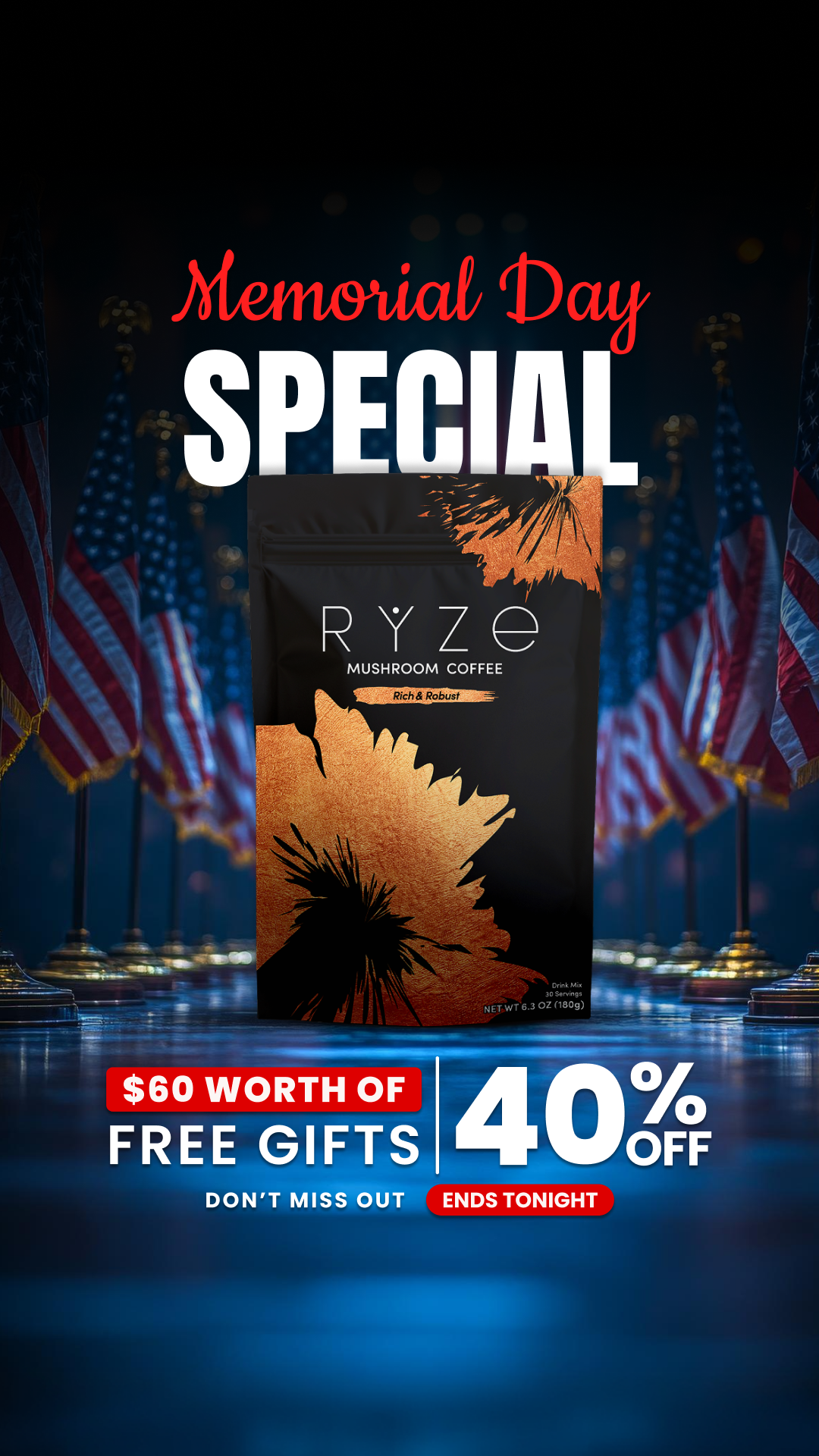 RYZE Superfoods Facebook ad