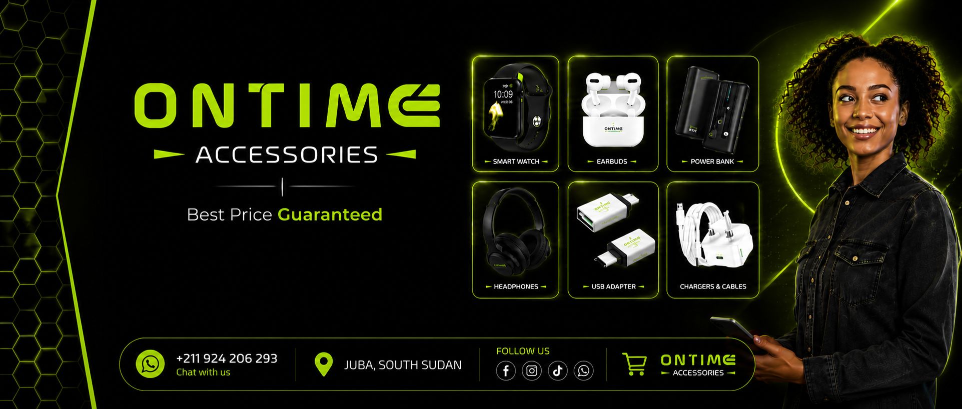ONTIME Accessories Facebook ad: Premium Tech Accessories