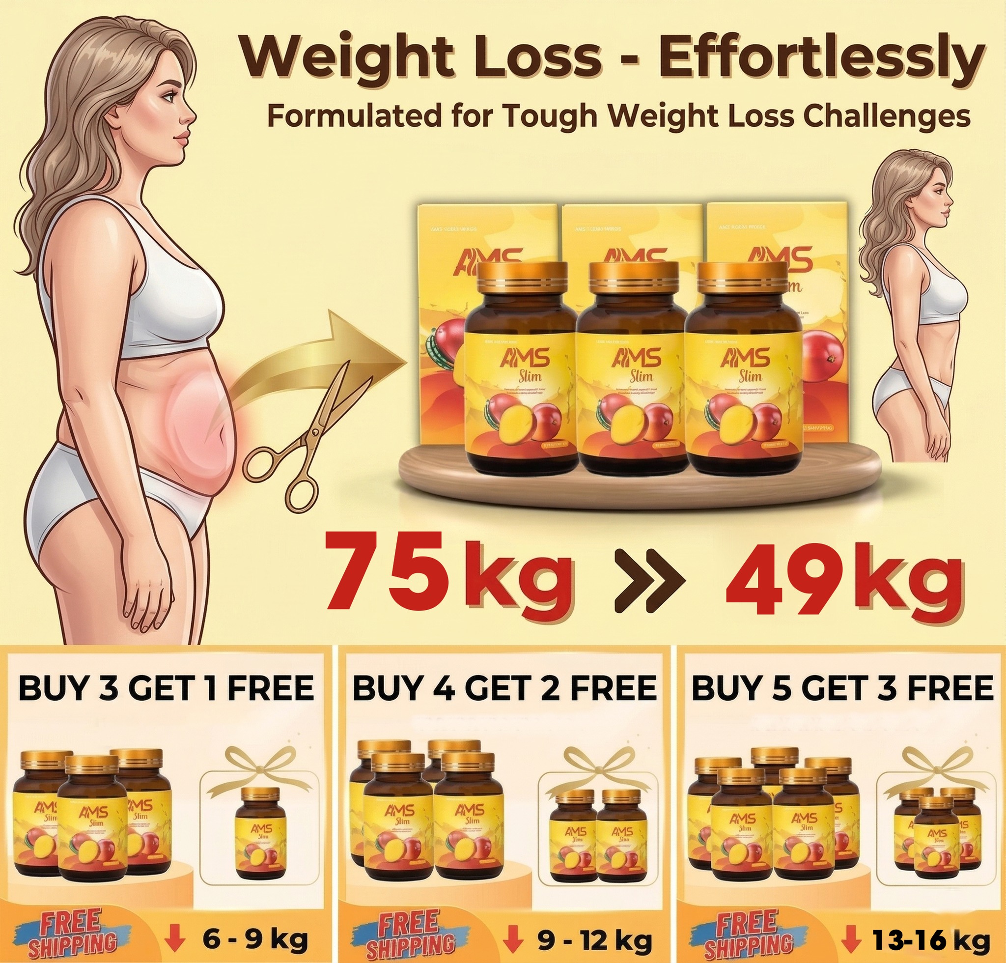 AMS Slim - Distributor of Weight Loss in Korea Facebook ad: Not every woman is looking for hype.
