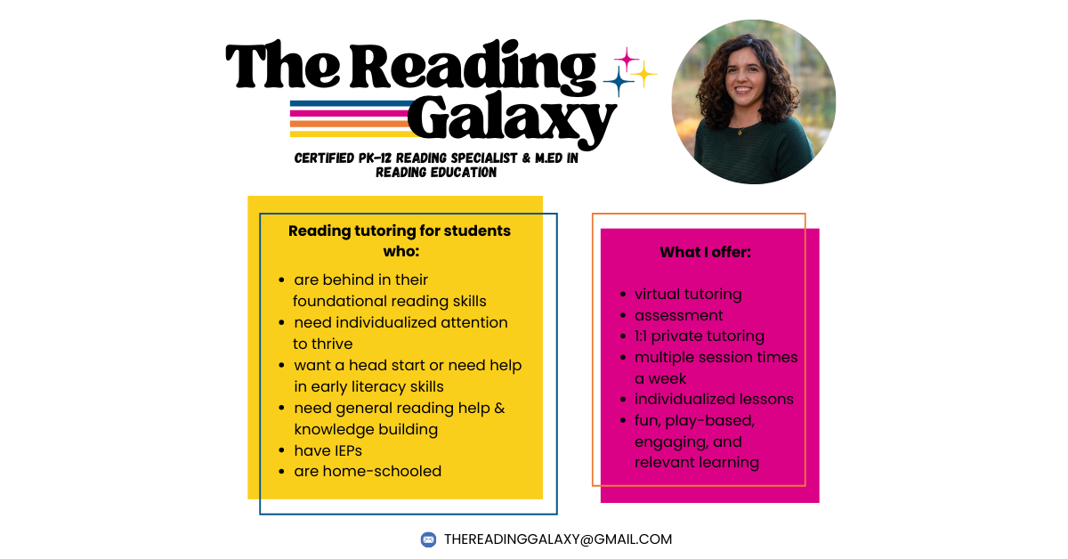 The Reading Galaxy, LLC Facebook ad from Dec 6, 2024