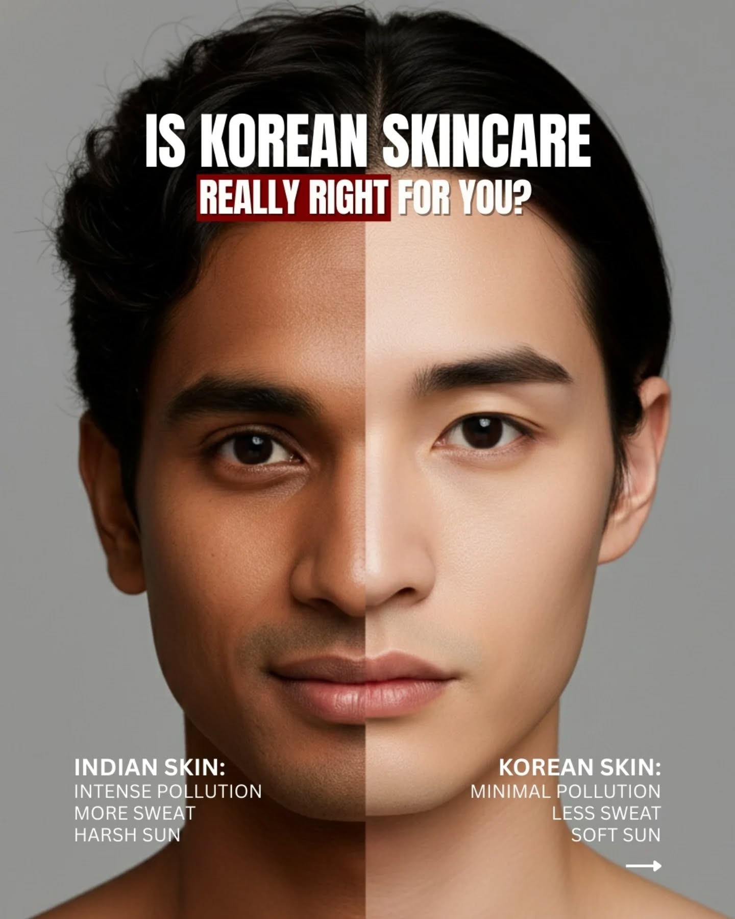 Mensco.in Facebook ad: Dewy in Korea.