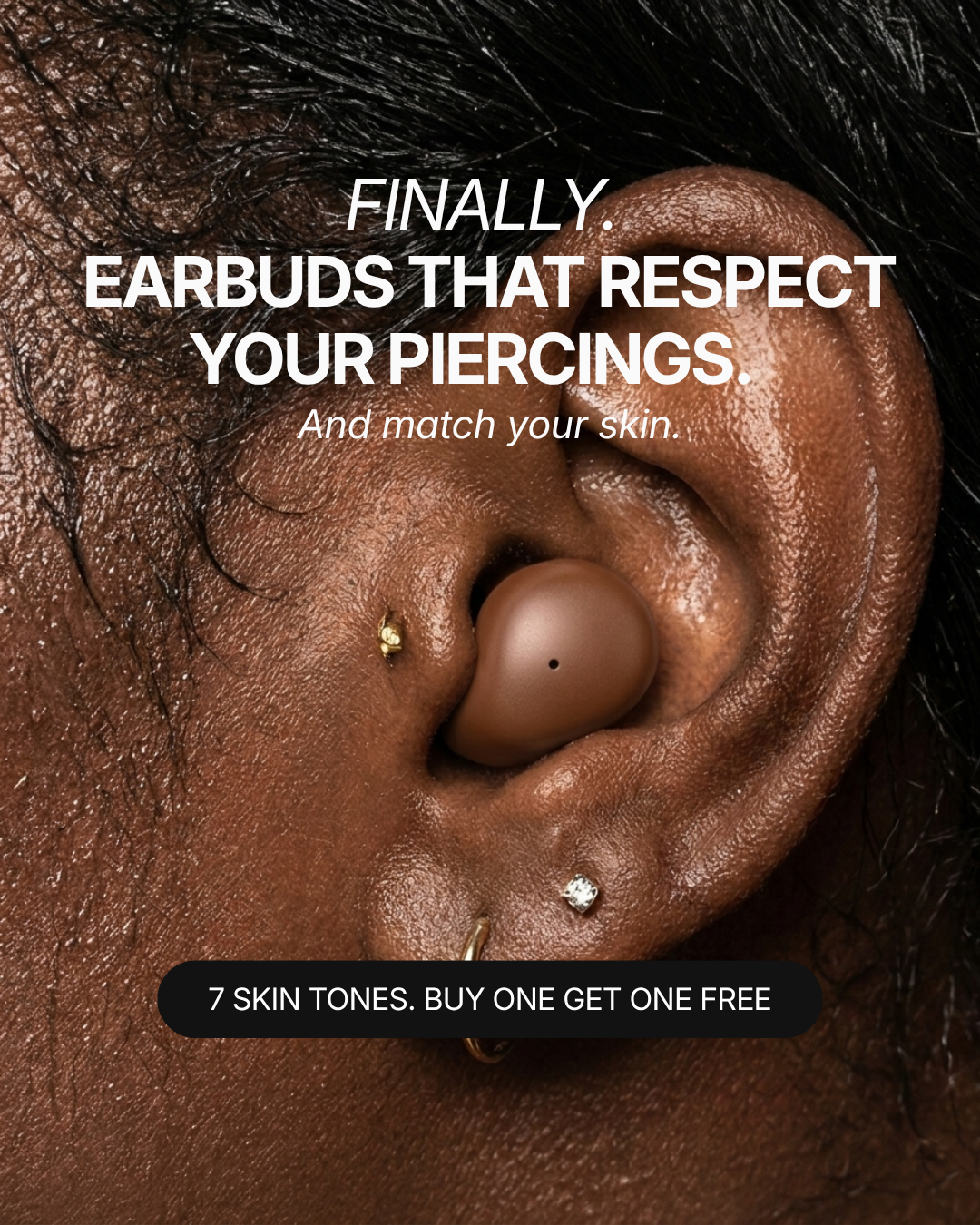 VionB Facebook ad: Earbuds That Match Your Skin - Limited Stock
