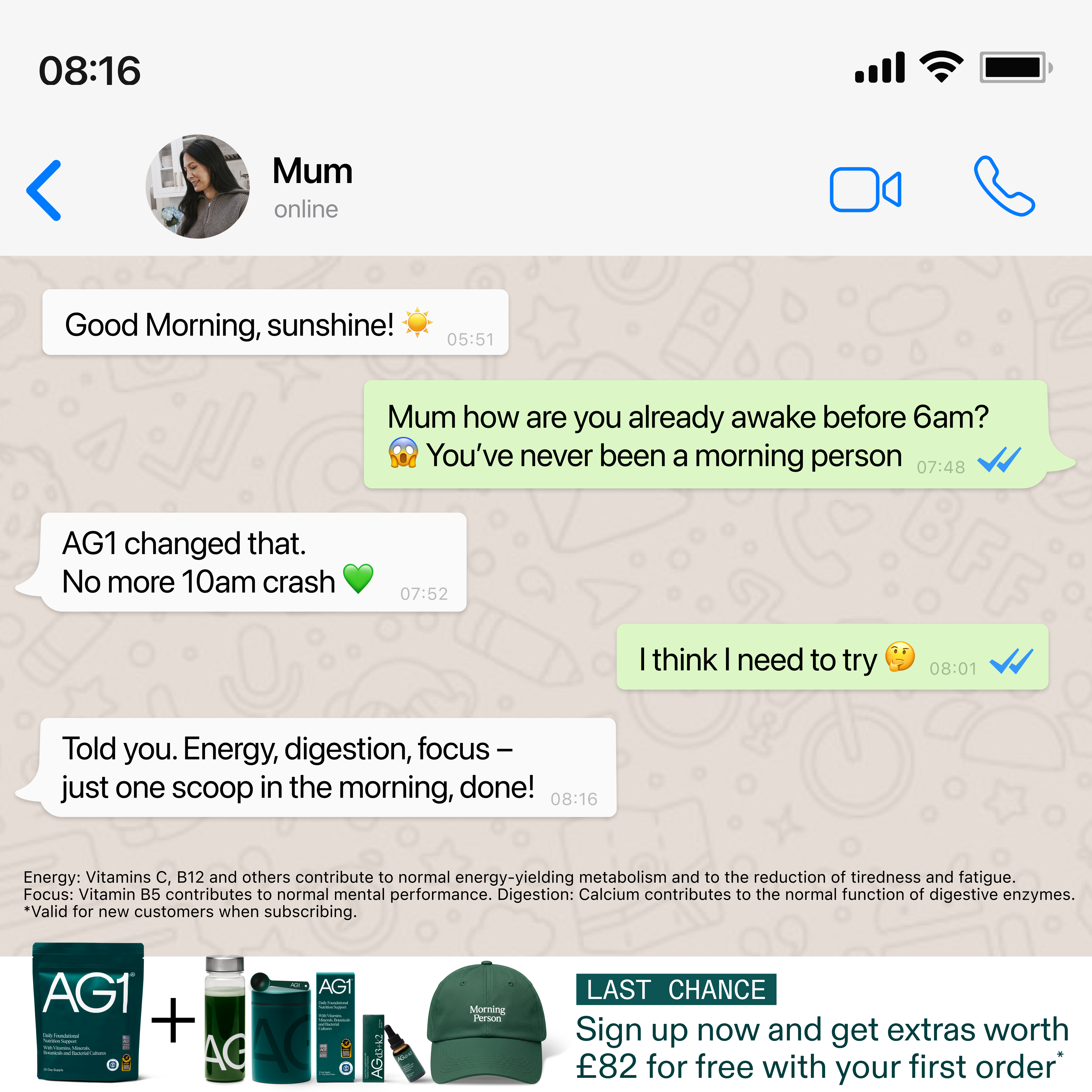 AG1 by Athletic Greens Facebook ad