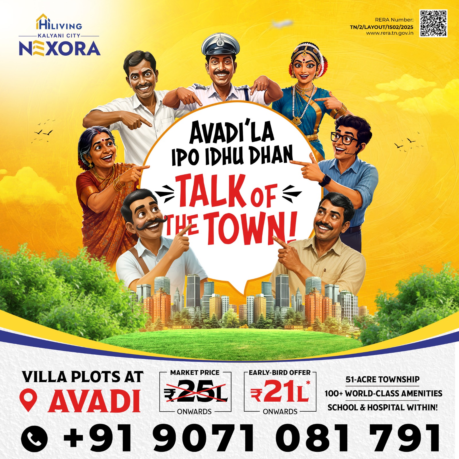 Hiliving Nexora Facebook ad: Avadi's Next Big Address Starts at ₹21 Lakhs*