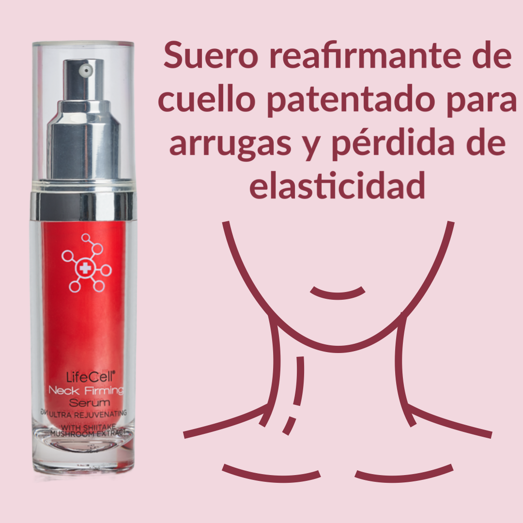 Lifecell Skin en Español Facebook ad: 50% de descuento en tratamiento reafirmante del cuello