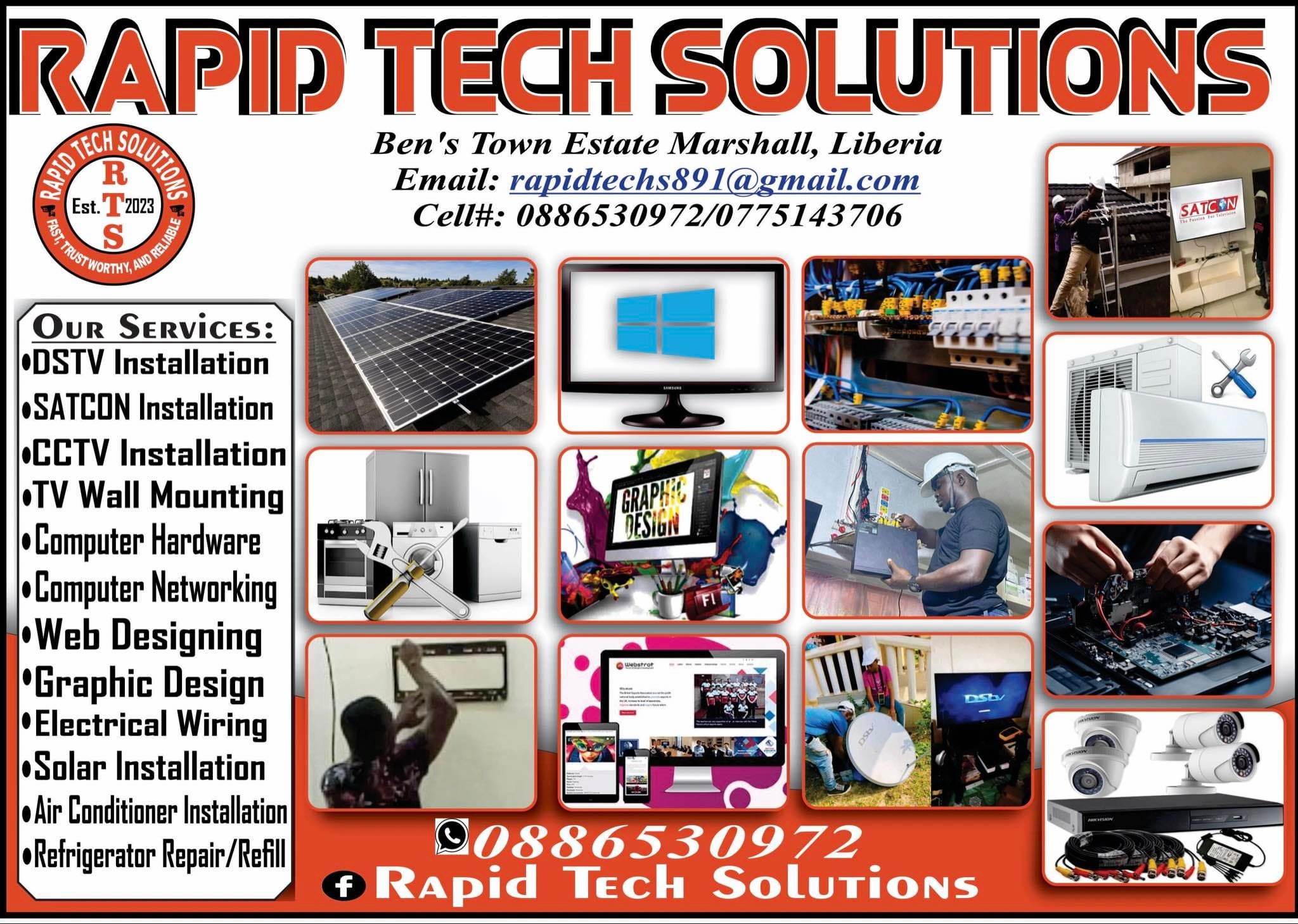 Rapid Tech Solutions Facebook ad: We do the following