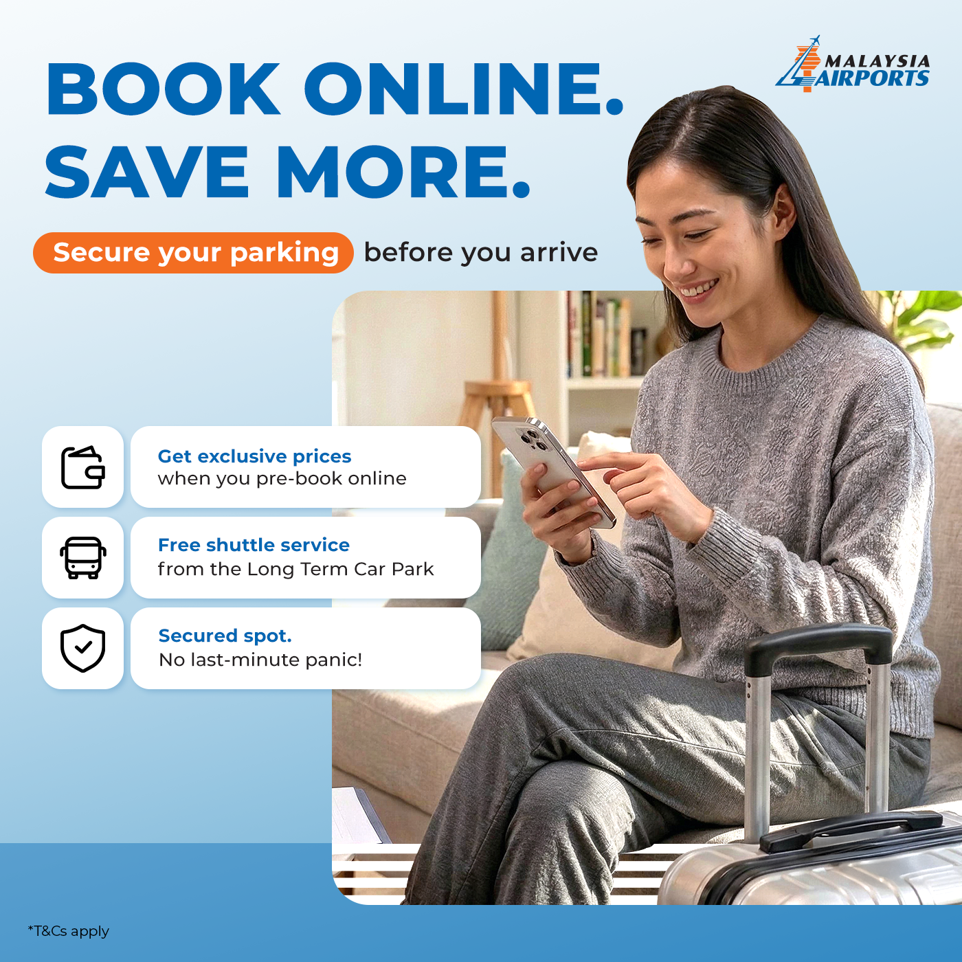 Shop Malaysia Airports Facebook ad: Better rates. Zero stress.