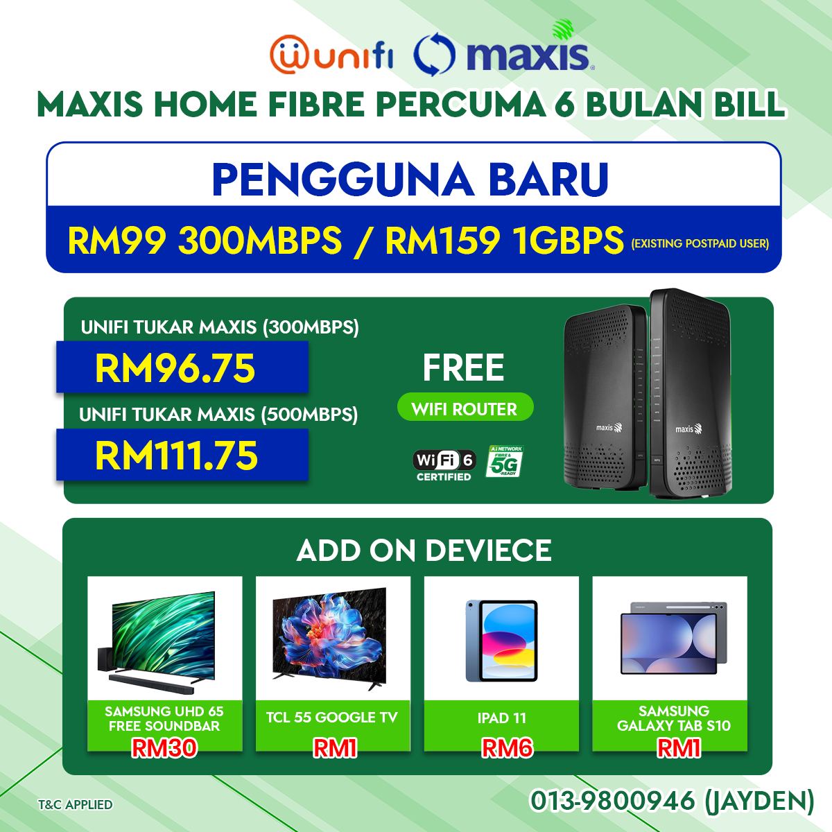 Maxis Home Fibre by Jacky Facebook ad
