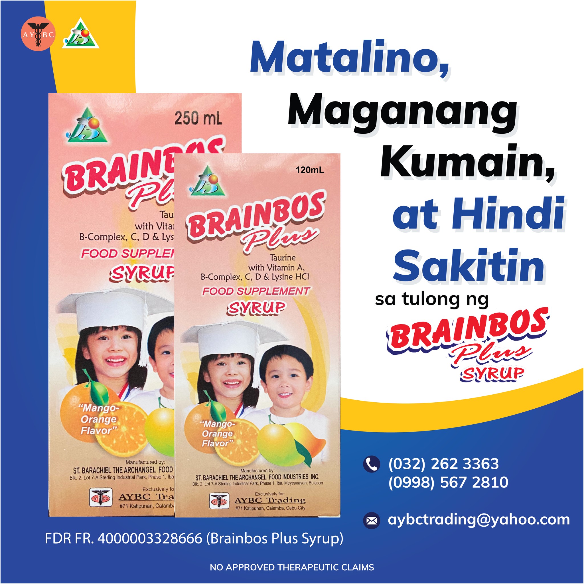 AYBC Trading Facebook ad: Brainbos Plus (Taurine, Vitamin A, C, D, B-complex…