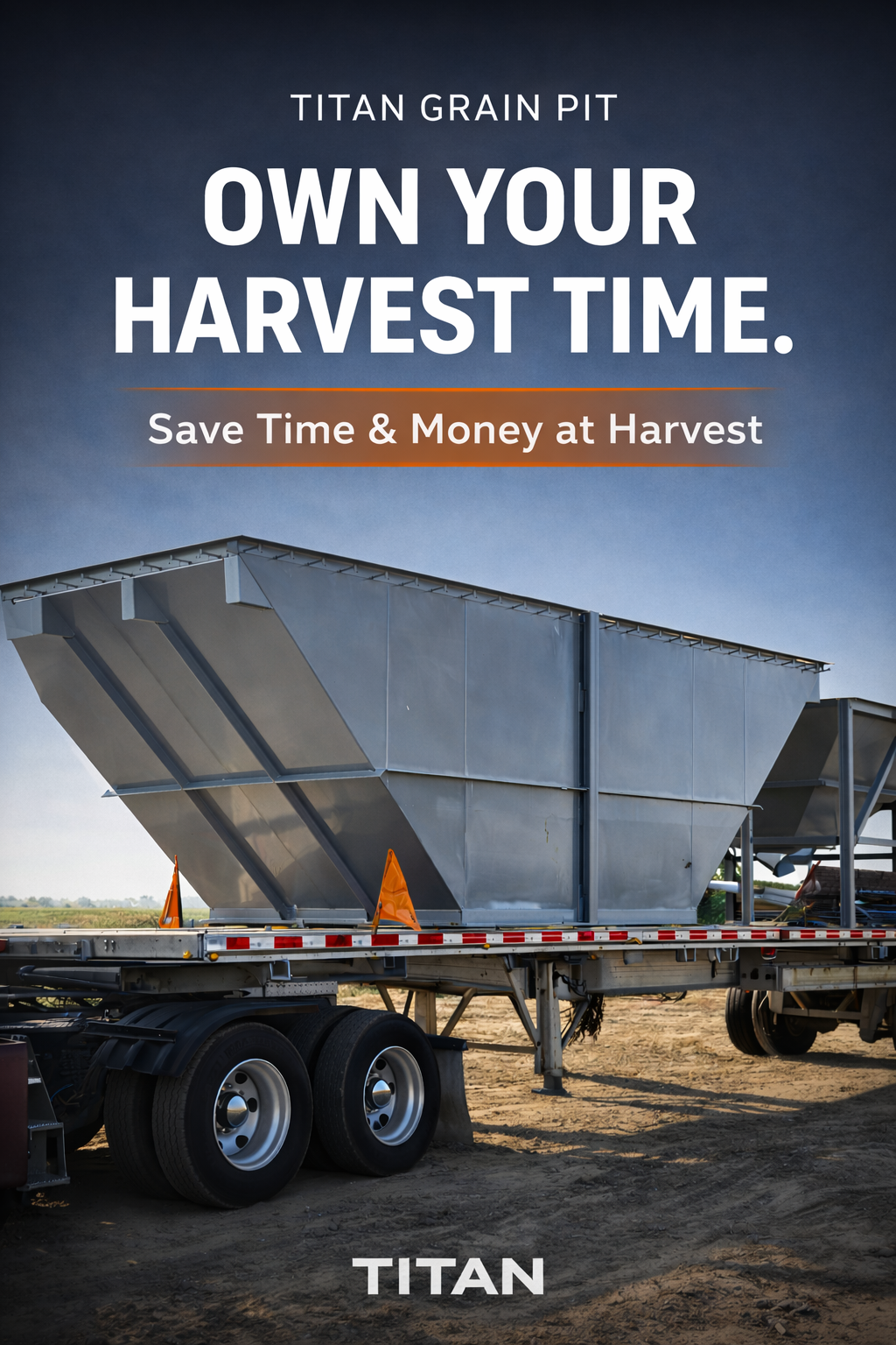 Titan DCLLC Facebook ad: Long unloading times during harvest slowing you down?