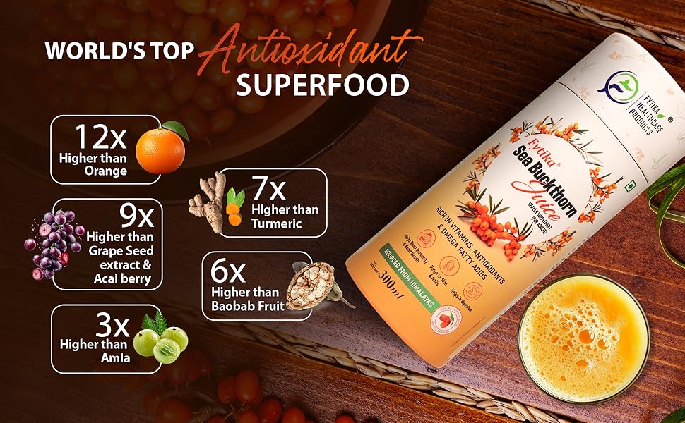 Fytika Sea Buckthorn Juice Facebook ad: Fytika Sea Buckthorn Juice - 300 ML (PACK OF 1) | Pulp…