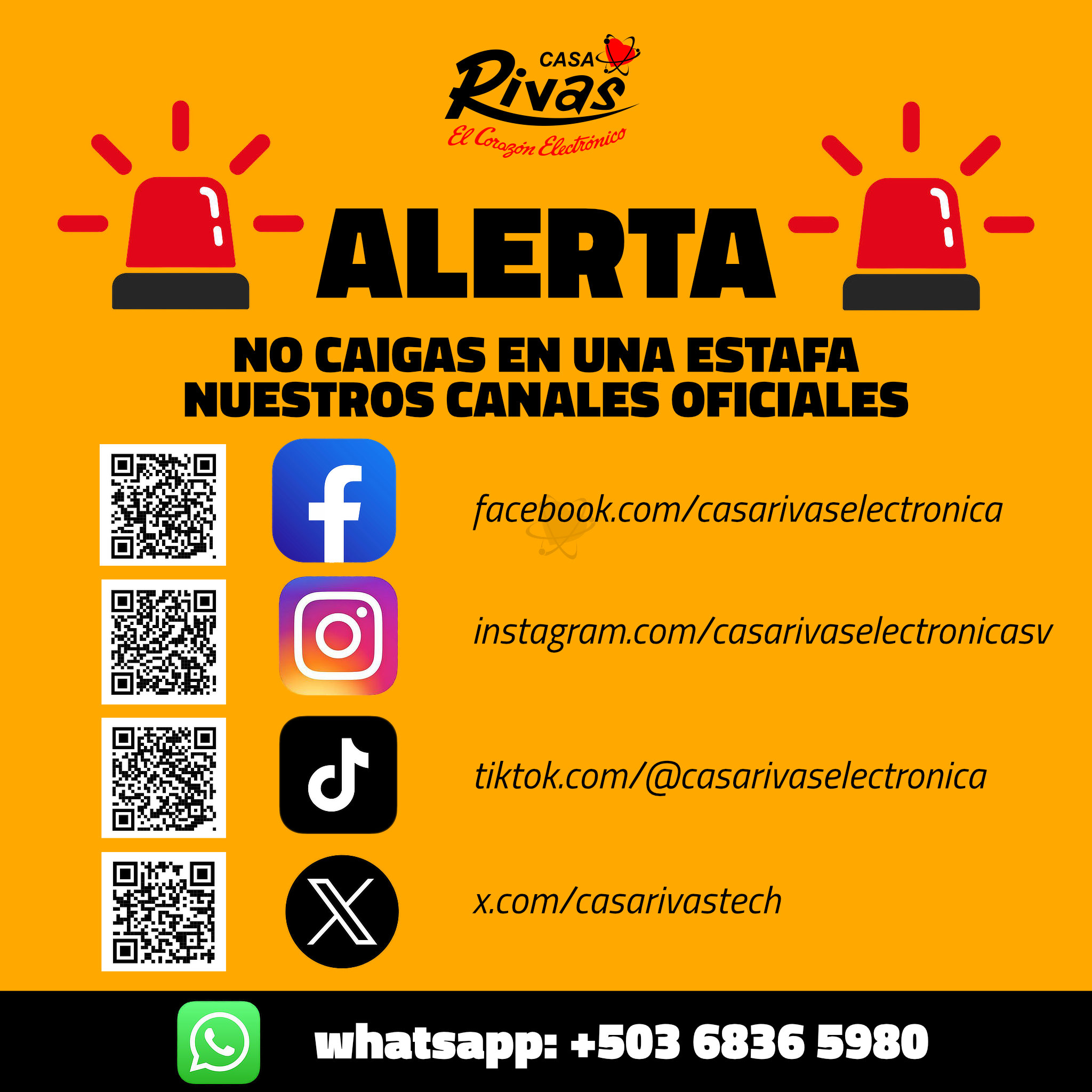 Casa Rivas Electrónica Facebook ad: ! ALERTA!