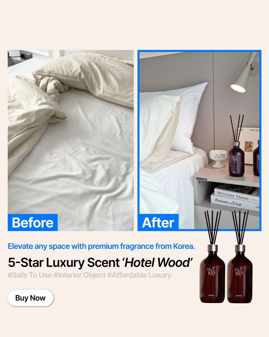 Hetras.official.US Facebook ad: Premium hotel diffuser