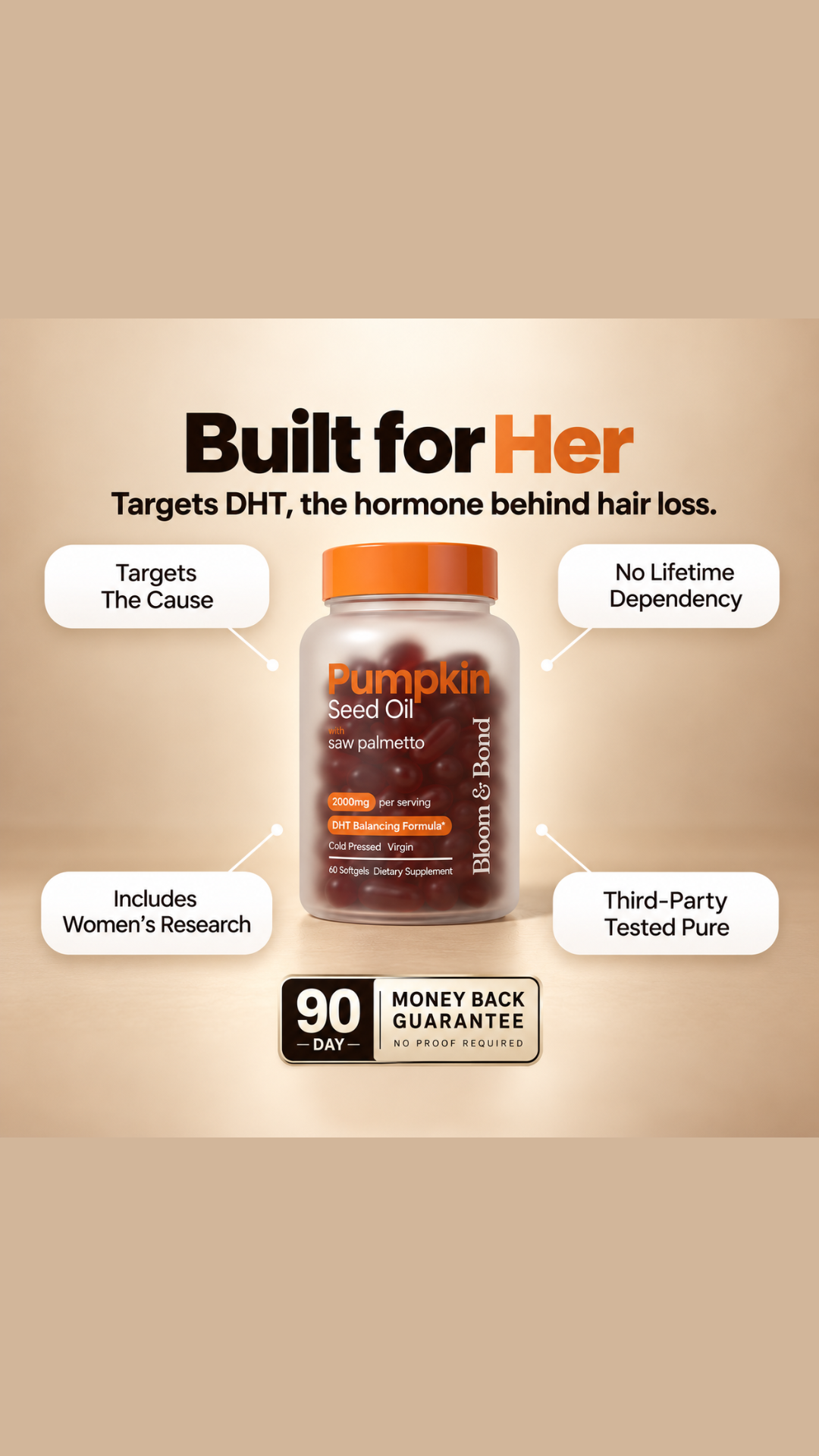 Bloom & Bond Facebook ad: Help Hair Loss Naturally