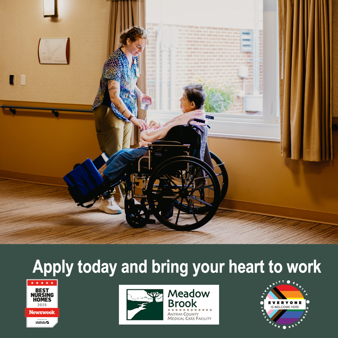 Meadow Brook Medical Care Facility Facebook ad: Now Hiring!
