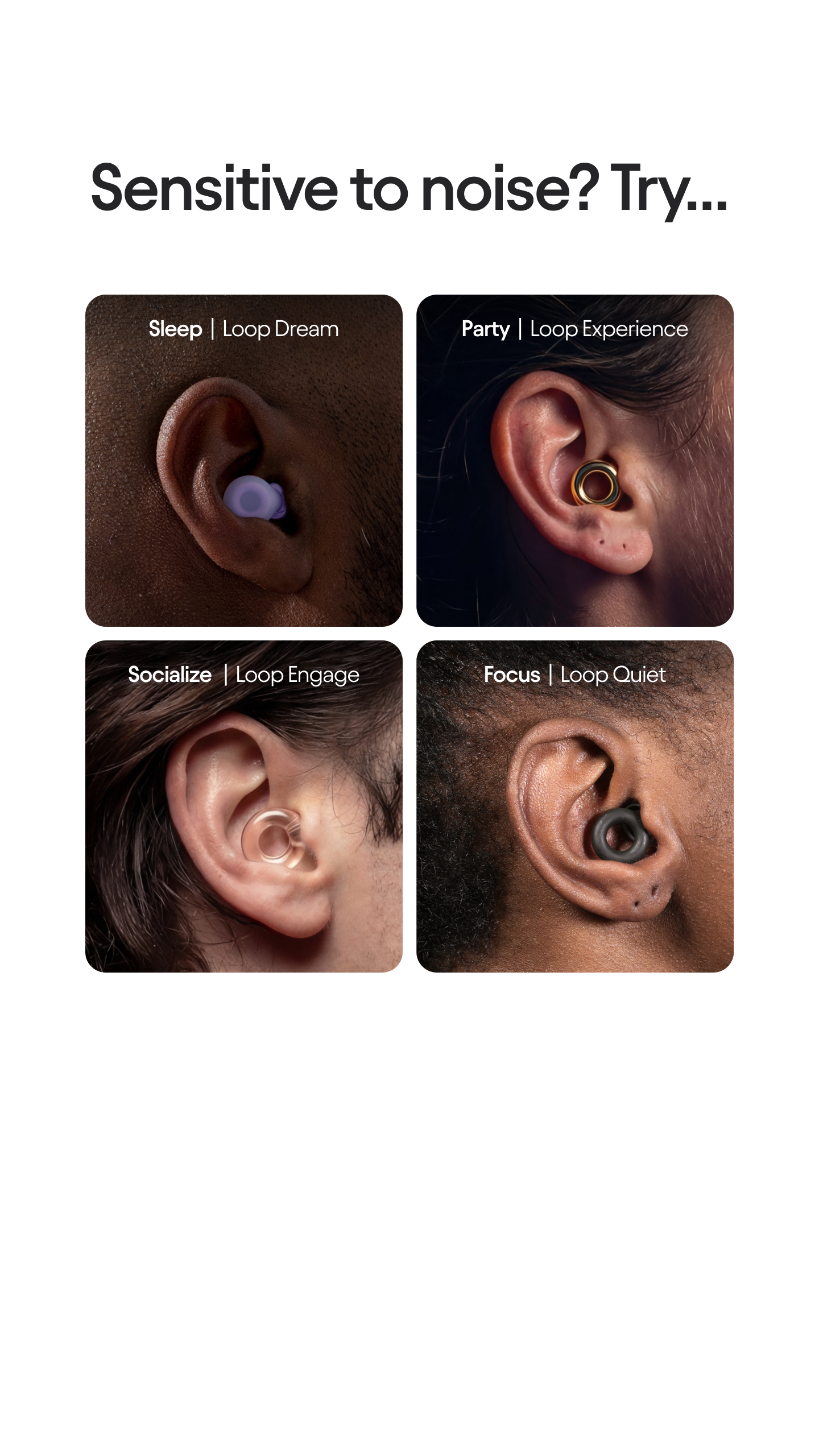 Loop Facebook ad: Earplugs for every occasion