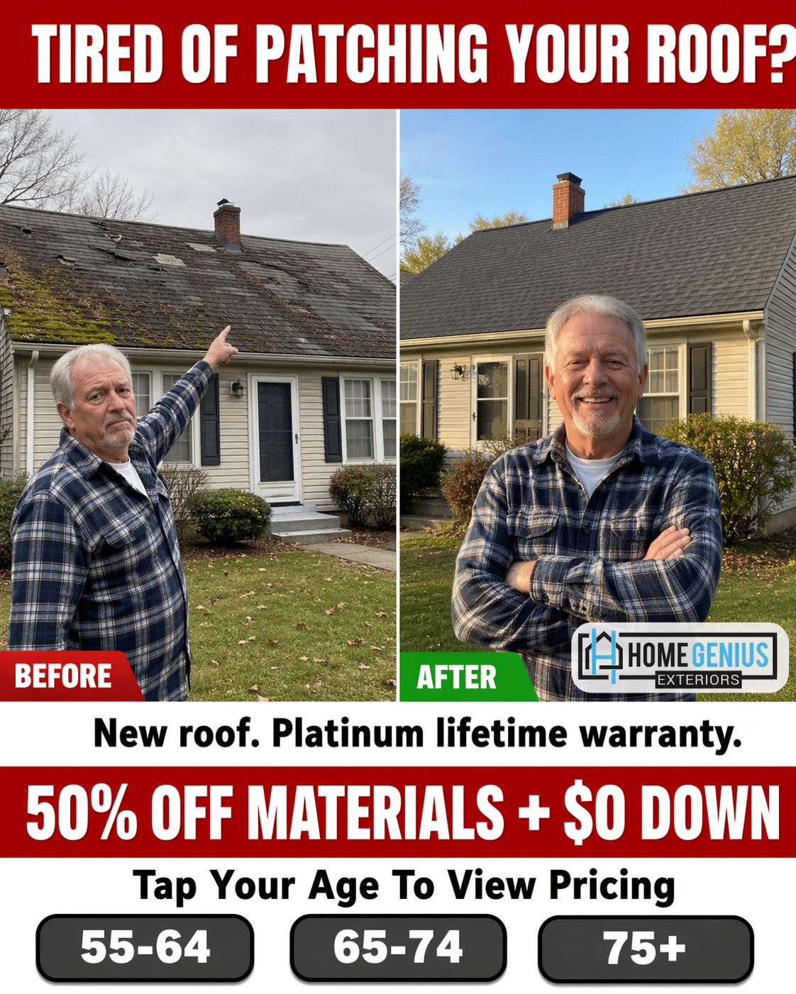Home Genius Exteriors Facebook ad