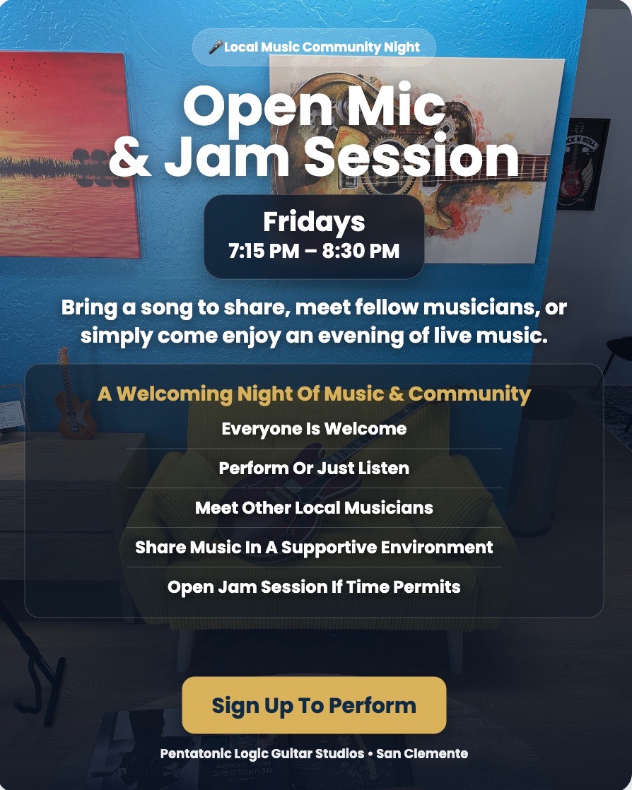 pentatoniclogic Facebook ad: Friday Night Open Mic & Jam