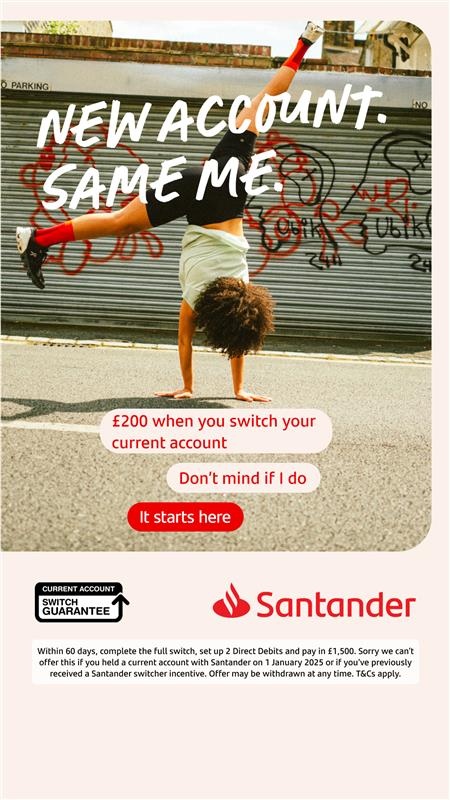 Santander UK Facebook ad