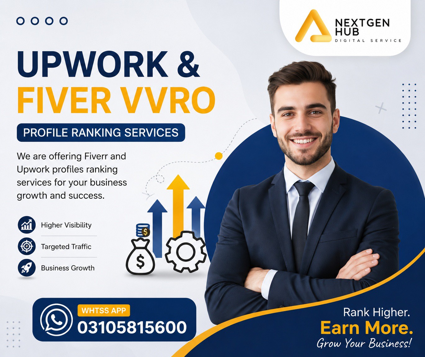 NextGen Hub Facebook ad: Get Your Fiverr & Upwork Profile Ranked Higher