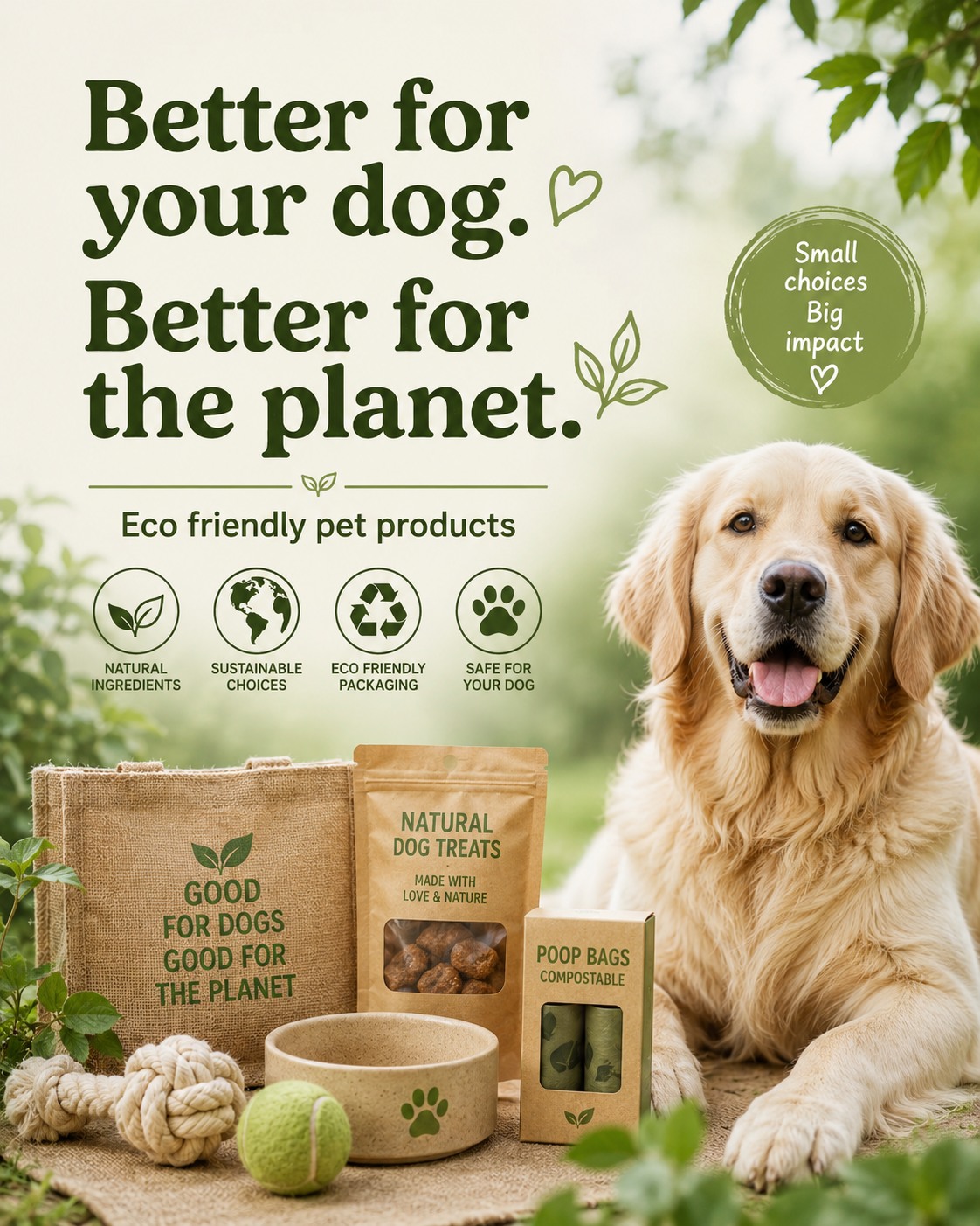 EcoFriendly Pet Products Facebook ad: Better for your dog.