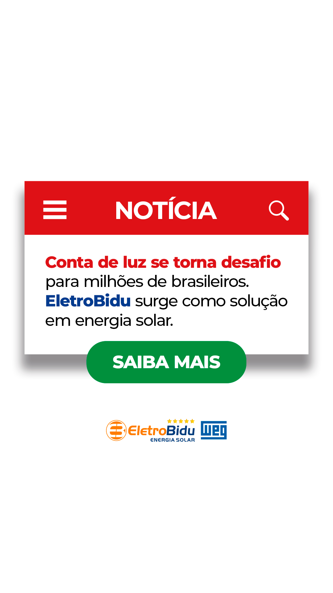 EletroBidu Solar - Unidade 03 Facebook ad