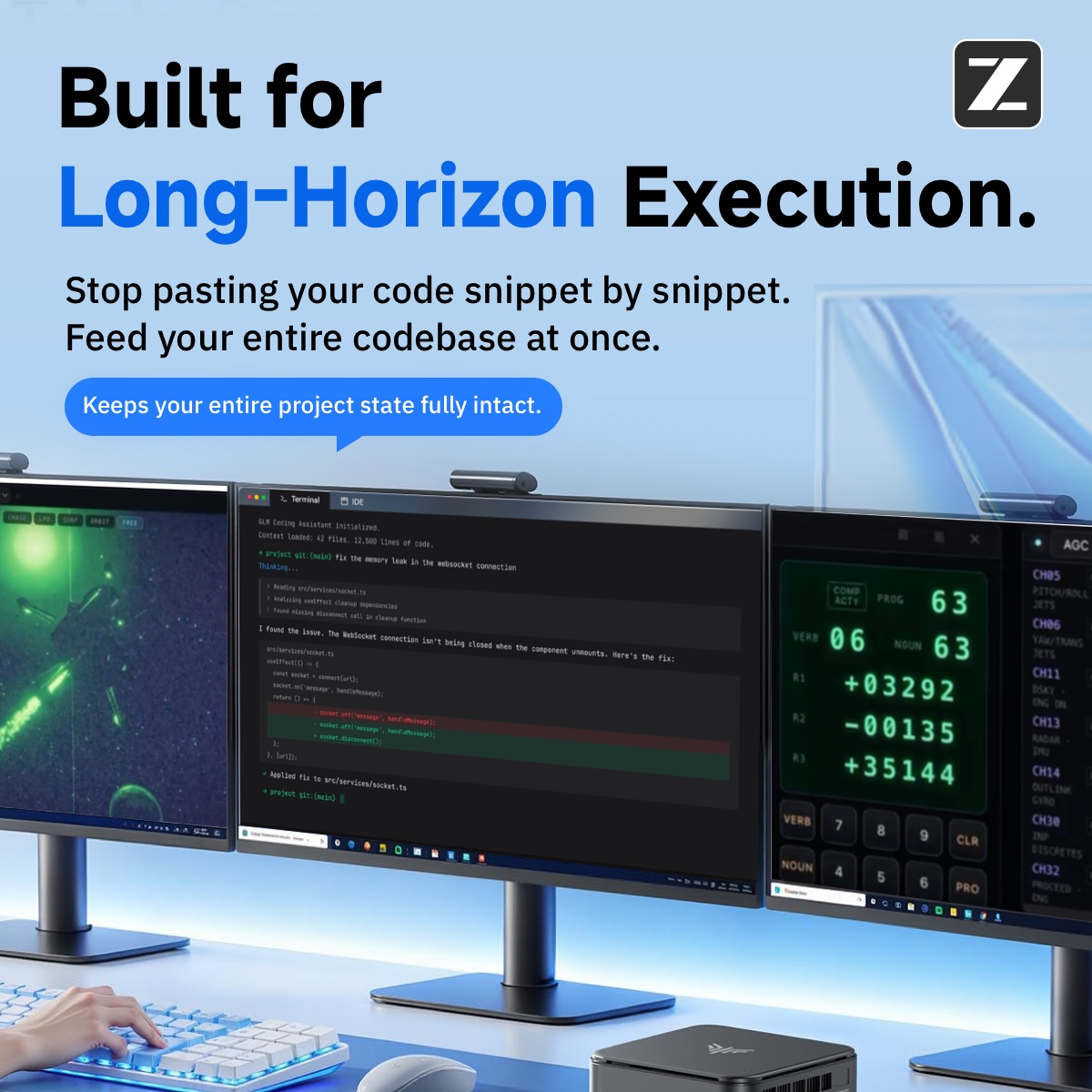 Z.ai Facebook ad: Deep Codebase Reasoning with GLM5.3