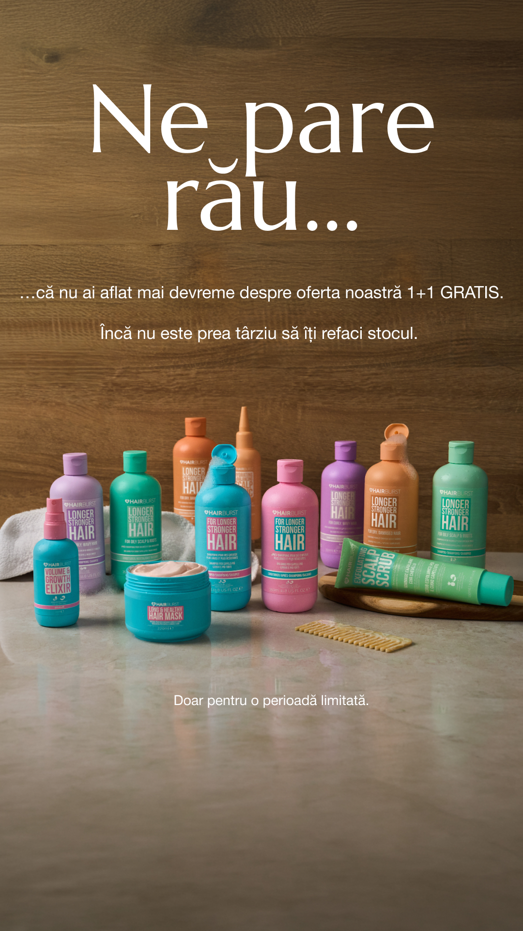 Hairburst Romania Facebook ad