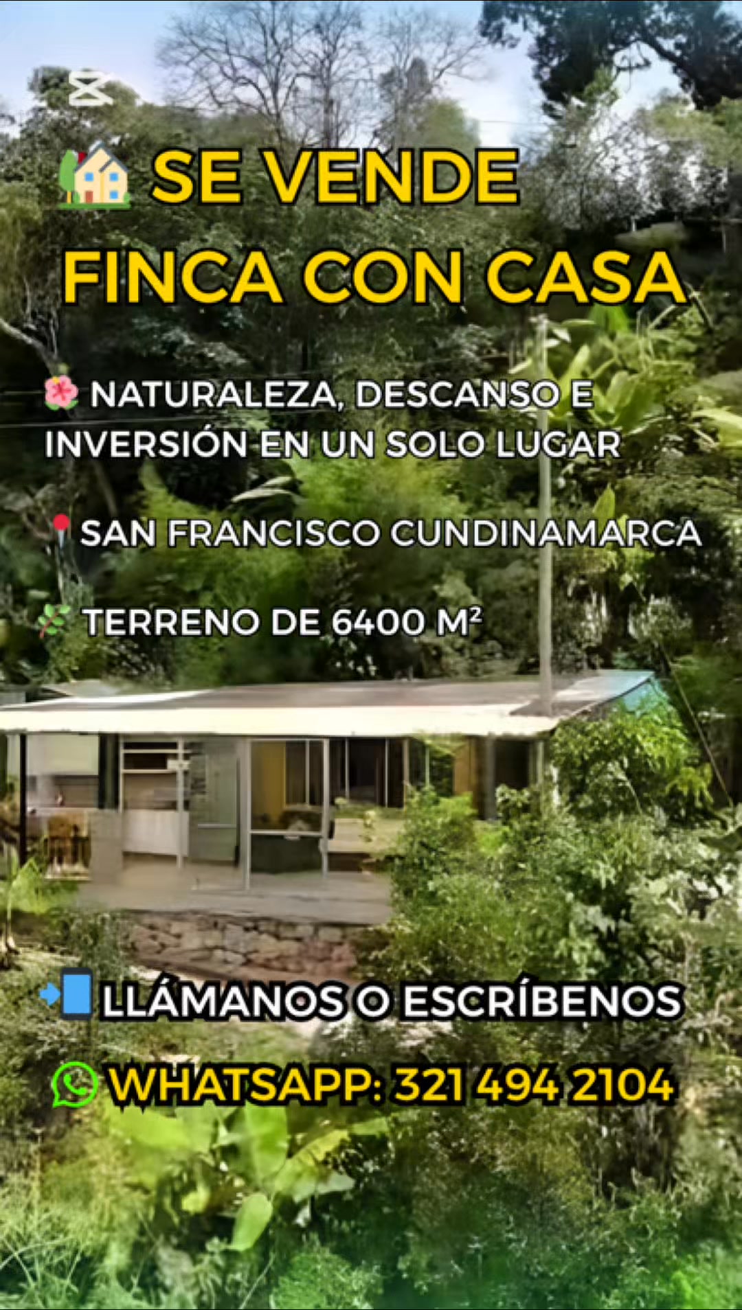 Venta Finca Con Casa Cerca Bogotá Facebook ad: Contáctanos hoy y agenda tu visita.