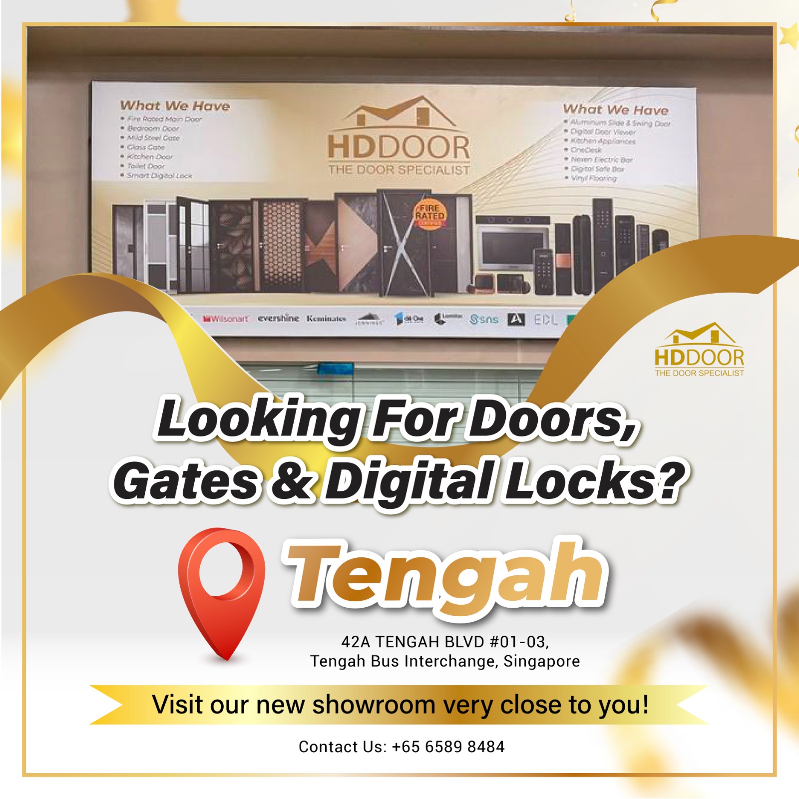 HDDoor Pte Ltd Facebook ad: New Showroom Opening