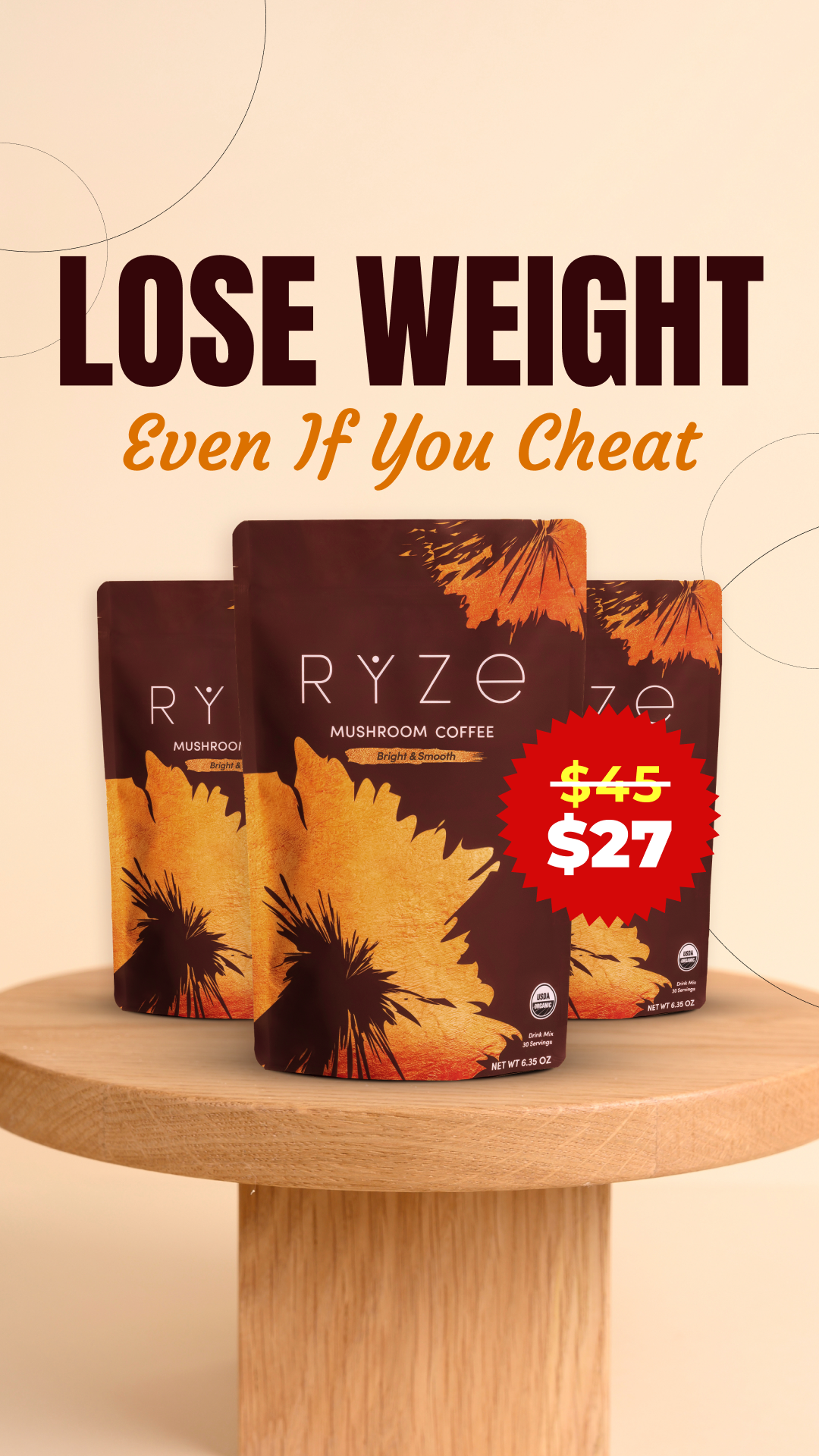 RYZE Superfoods Facebook ad